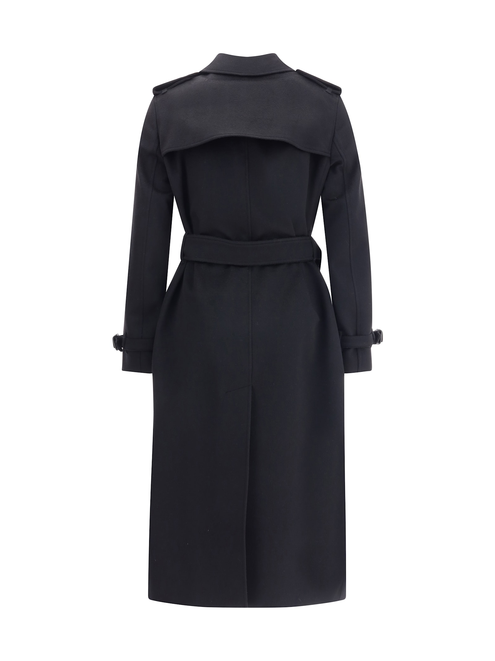 Burberry Black Gabardine Heritage Kensington Trench Coat