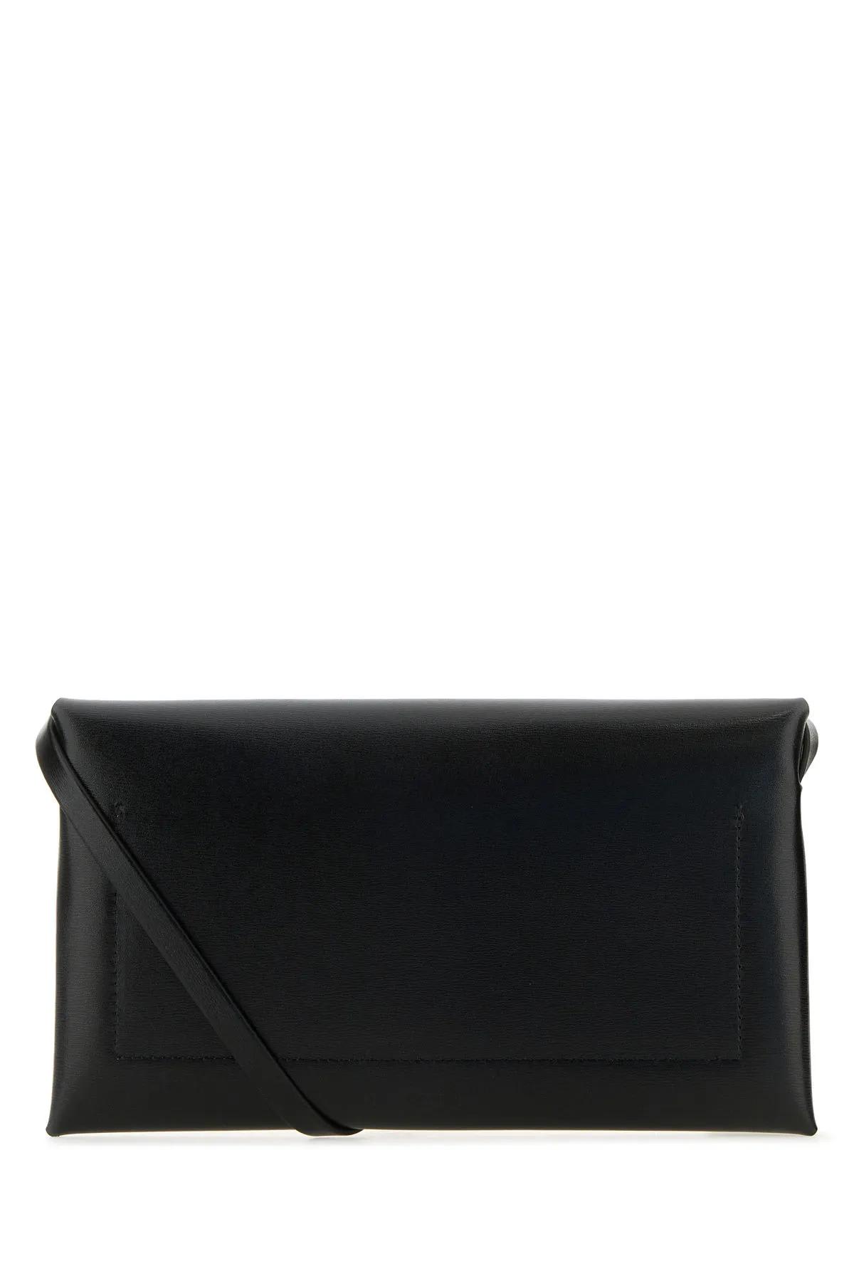 Shop Jil Sander Black Leather Small Folded Crossbody Bag