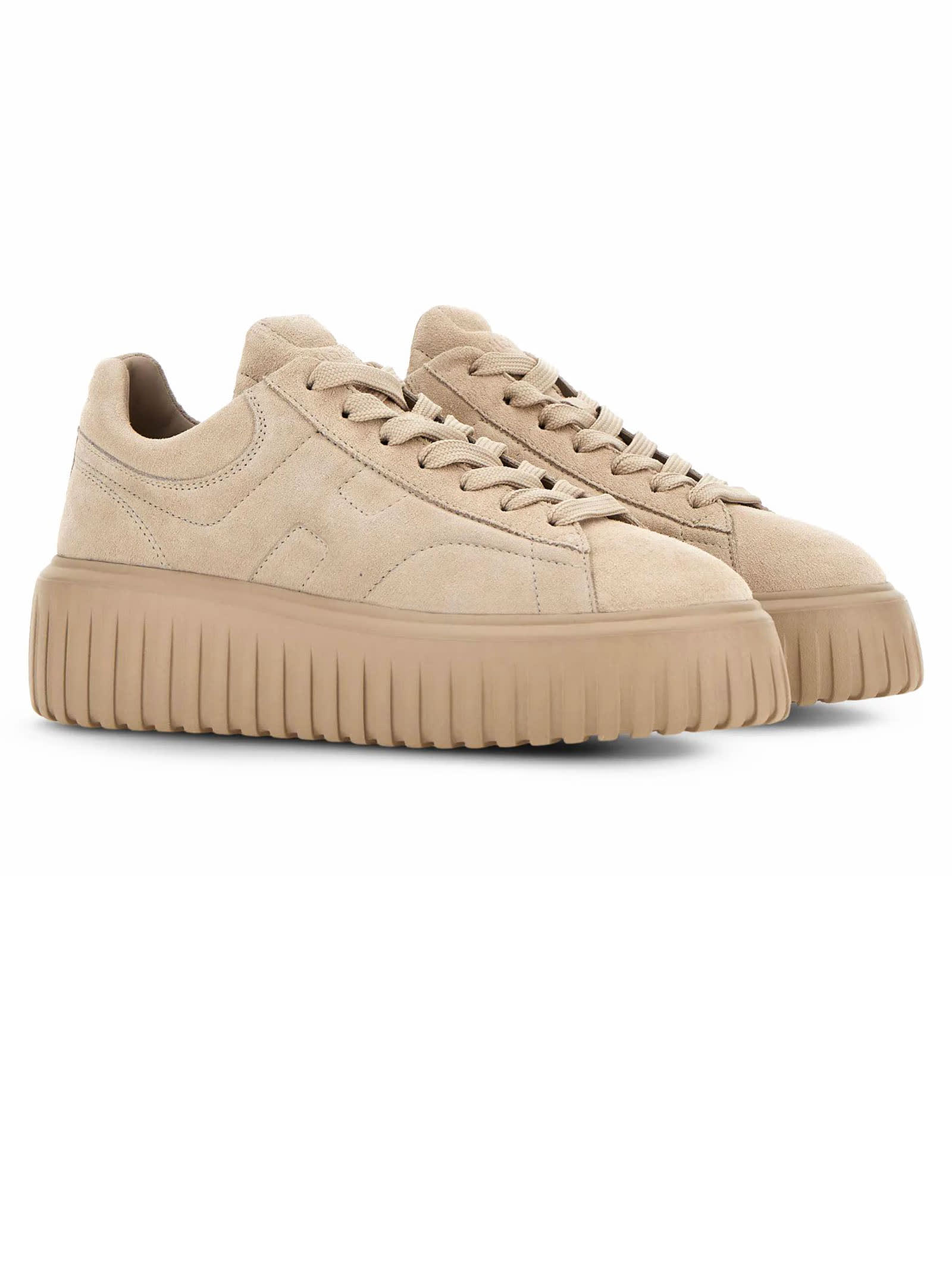 Shop Hogan Sneakers Beige In Zenzero