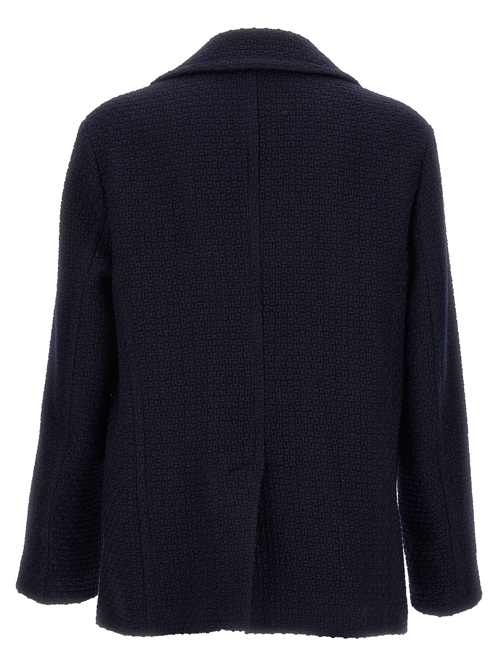 Shop Etro Peacoat Coat In Blue