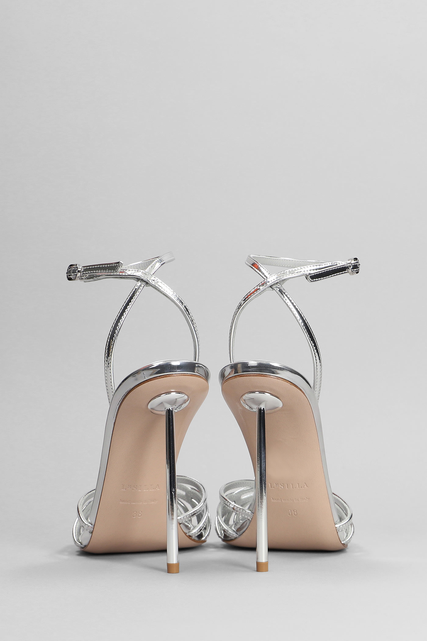 Shop Le Silla Bella Sandals In Silver Leather
