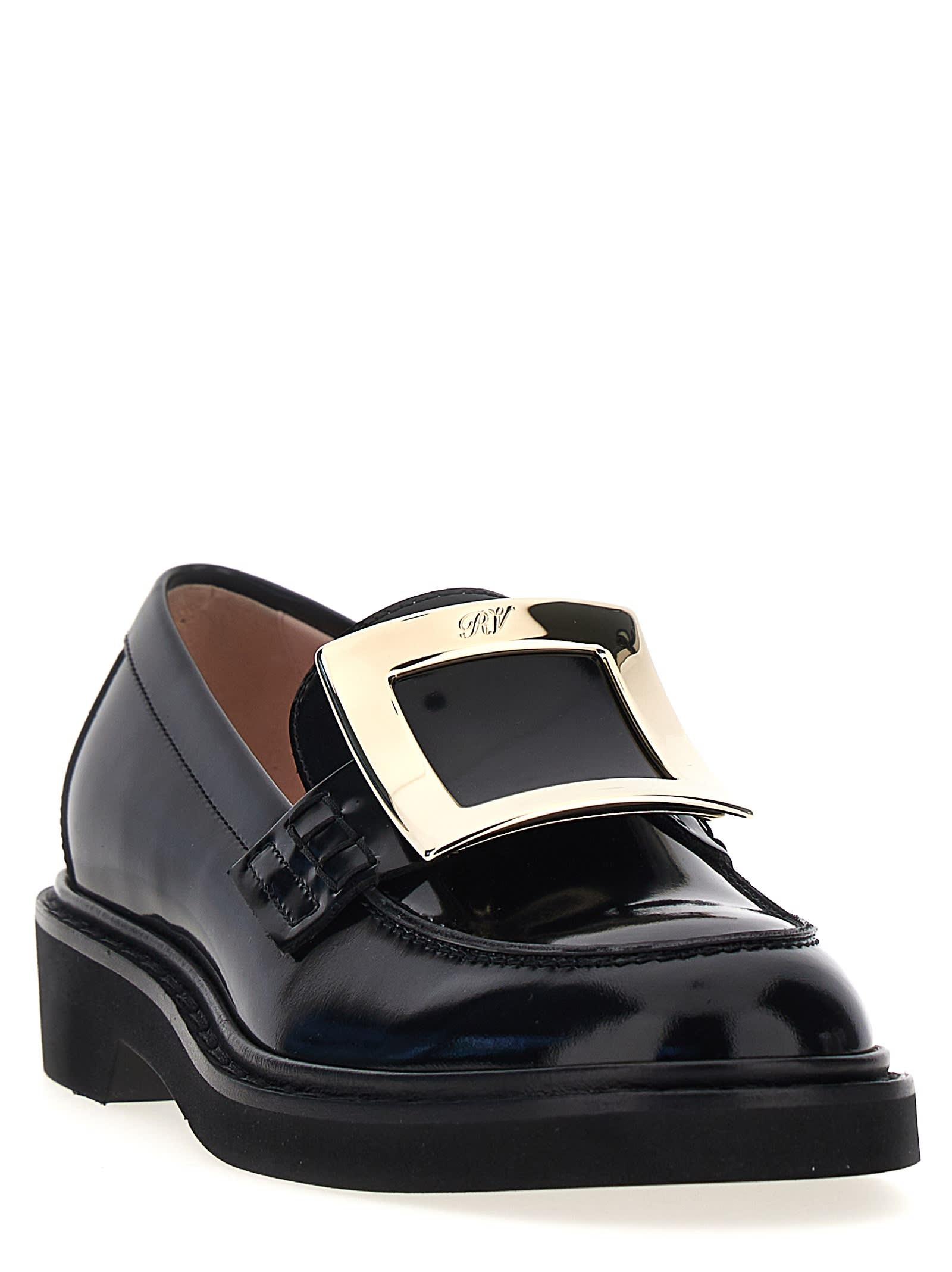 Shop Roger Vivier Viv Rangers Loafers In Black