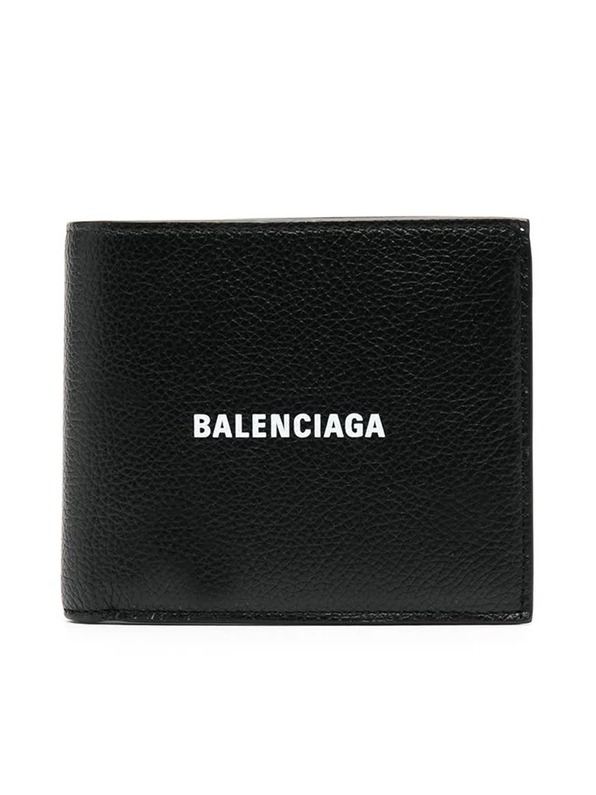 Shop Balenciaga Cash Sq Fold Co Wal In Black White