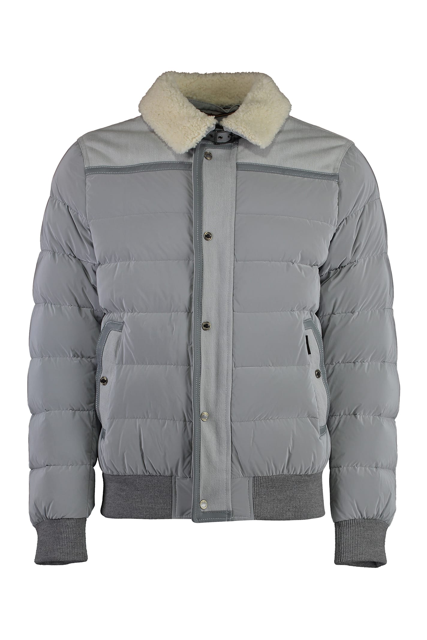 Moorer Viani Techno-nylon Down Jacket In Gray