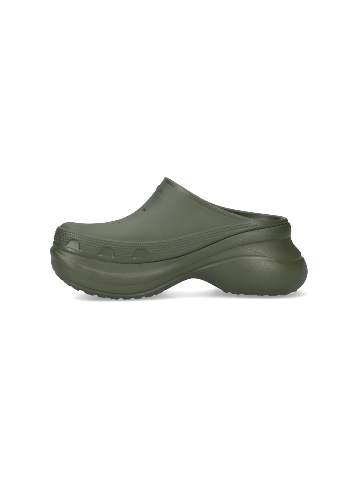 Balenciaga Khaki Crocs Edition Mules In Green