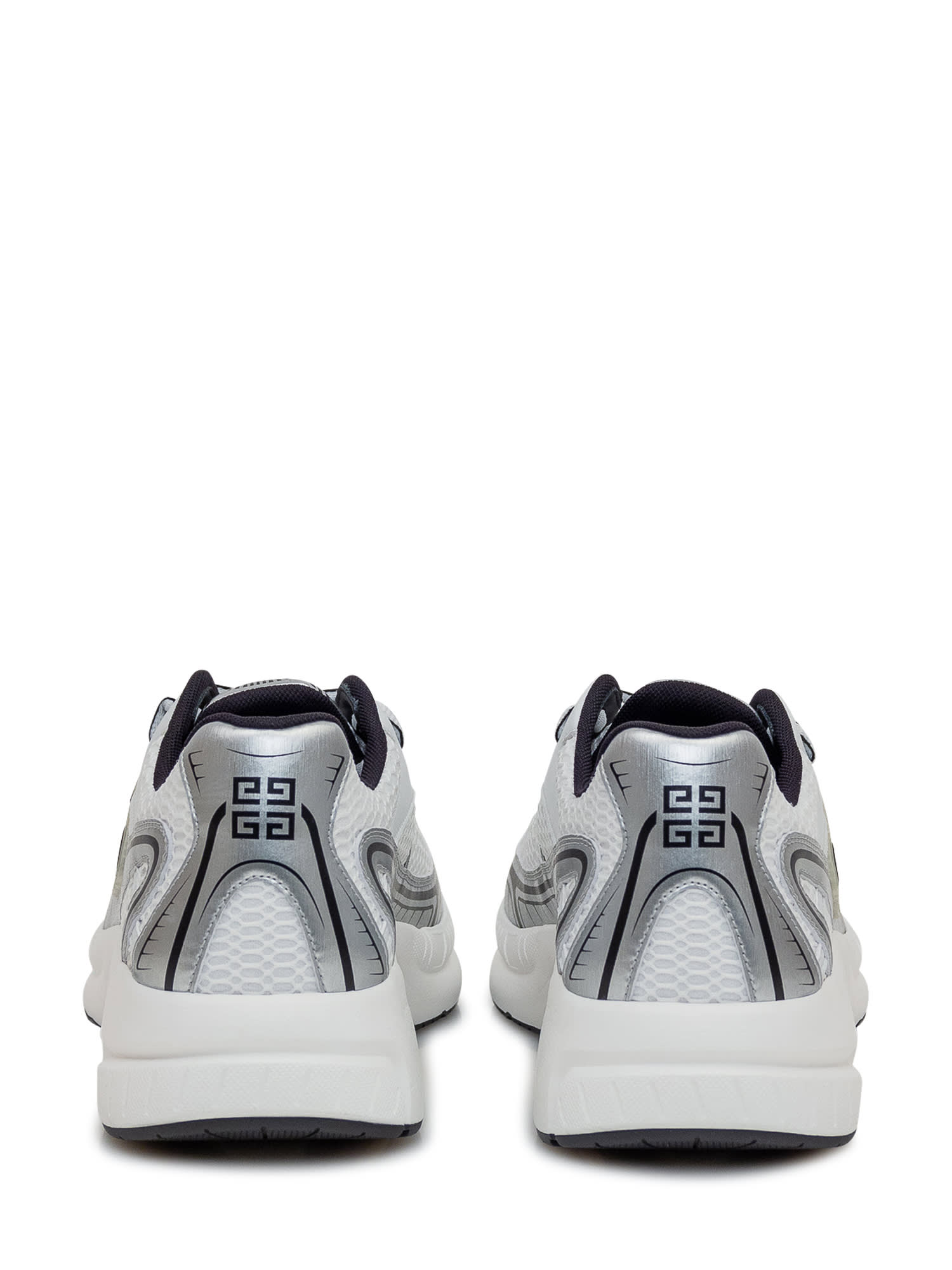 Shop Givenchy Running Sneaker By Nfnty-52 In White Silvery