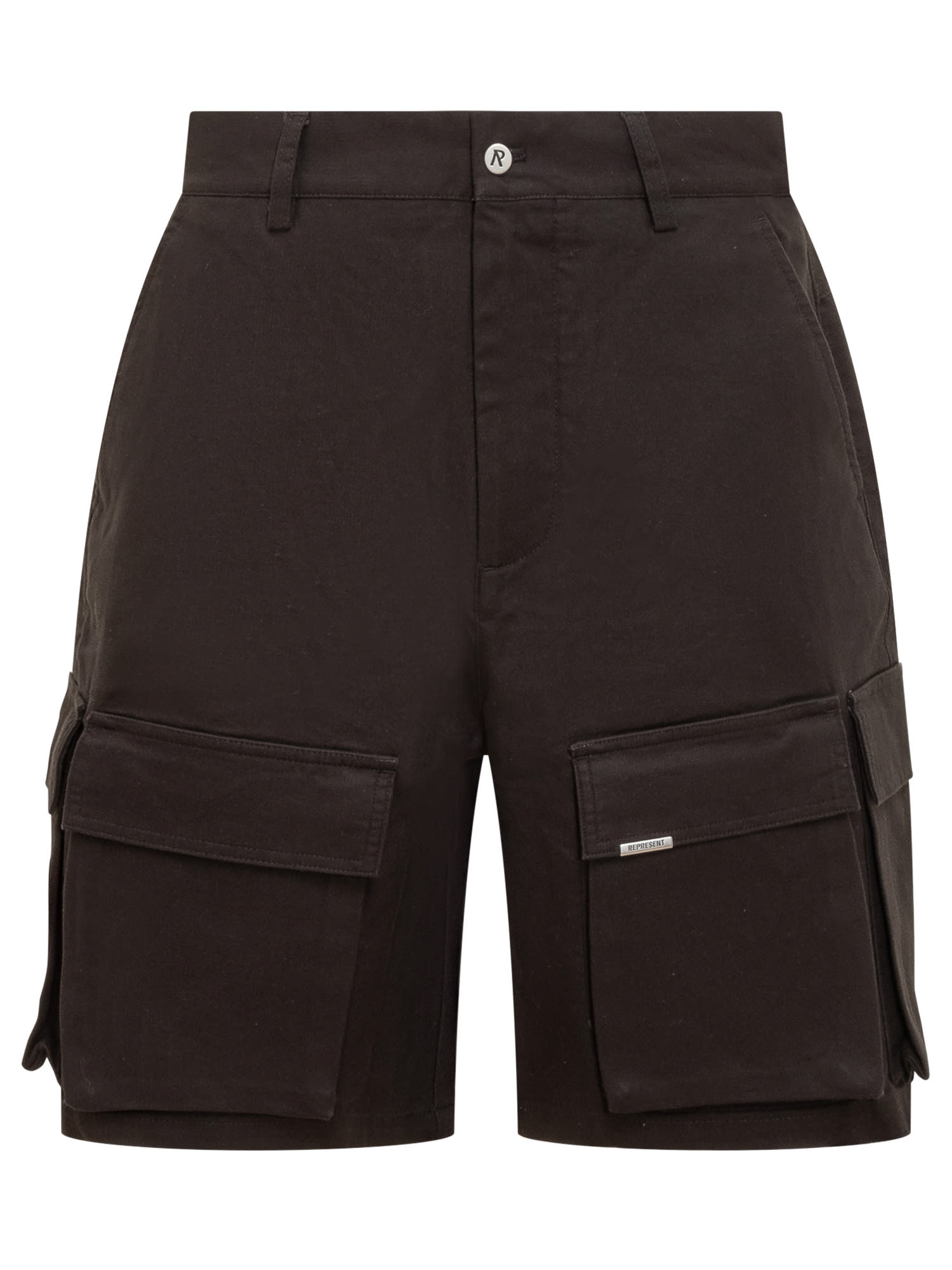 Shop Represent Baggy Cargo Shorts In Black