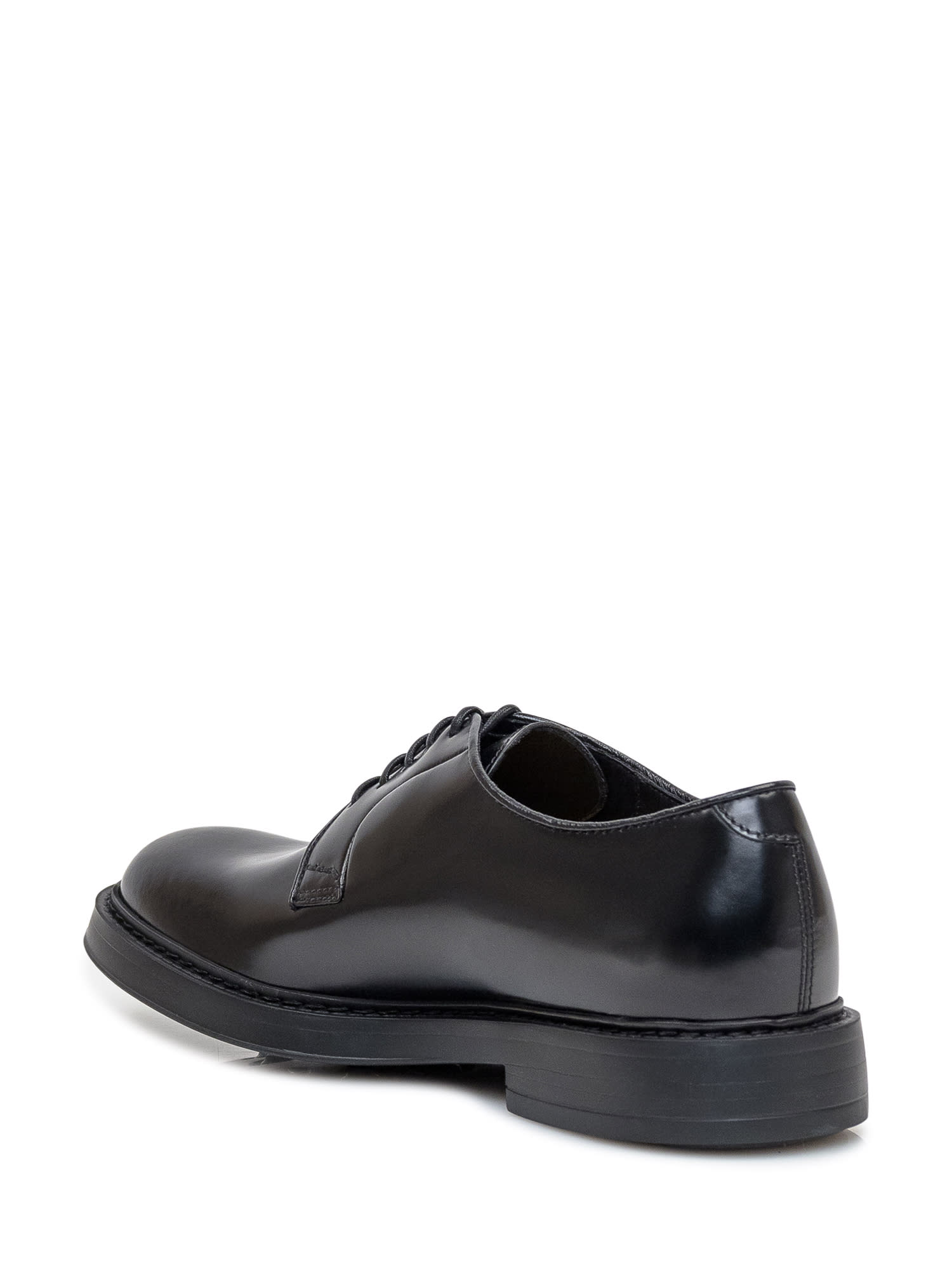 Shop Doucal's Derby Lace Up In Nero