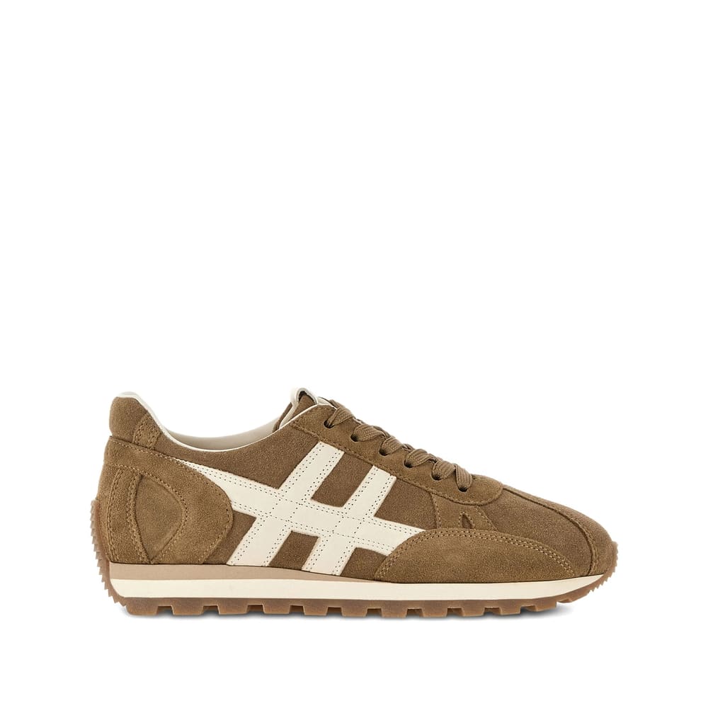 Hogan 86er Mud Suede Running Sneakers In Brown
