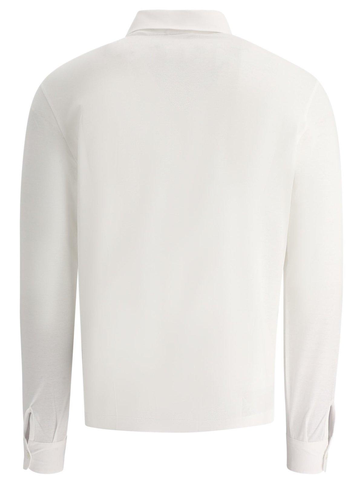 Shop Herno Buttoned Long Sleeved Shirt In Bianco