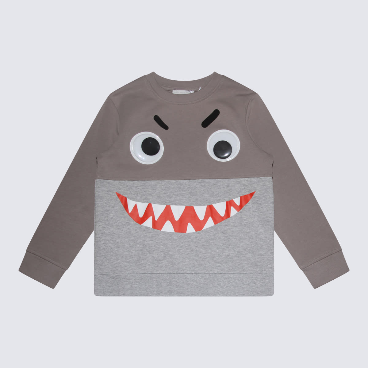 Stella Mccartney Kids' Grey Cotton Shark Face Sweatshirt