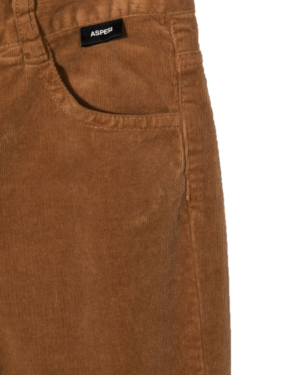 Aspesi Straight-leg Corduroy Trousers In Brown