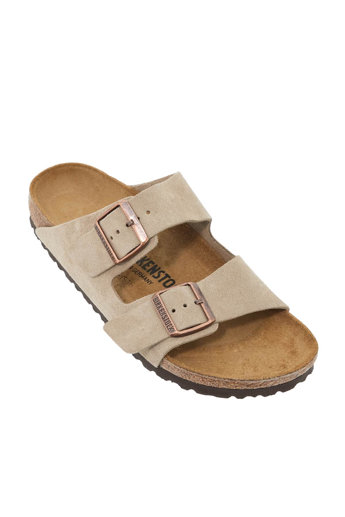 Shop Birkenstock Arizona Suede Sandals In Beige