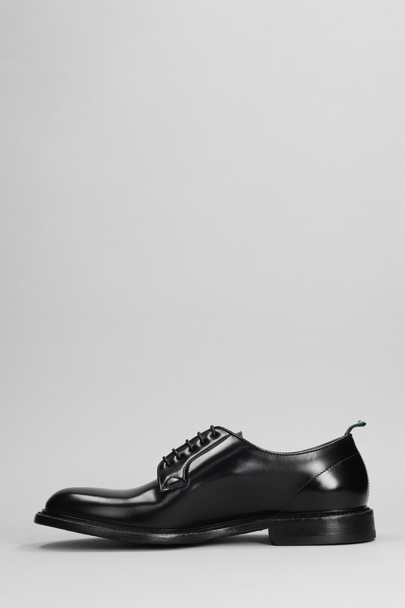 Shop Green George Lace Up Shoes In Black Leather