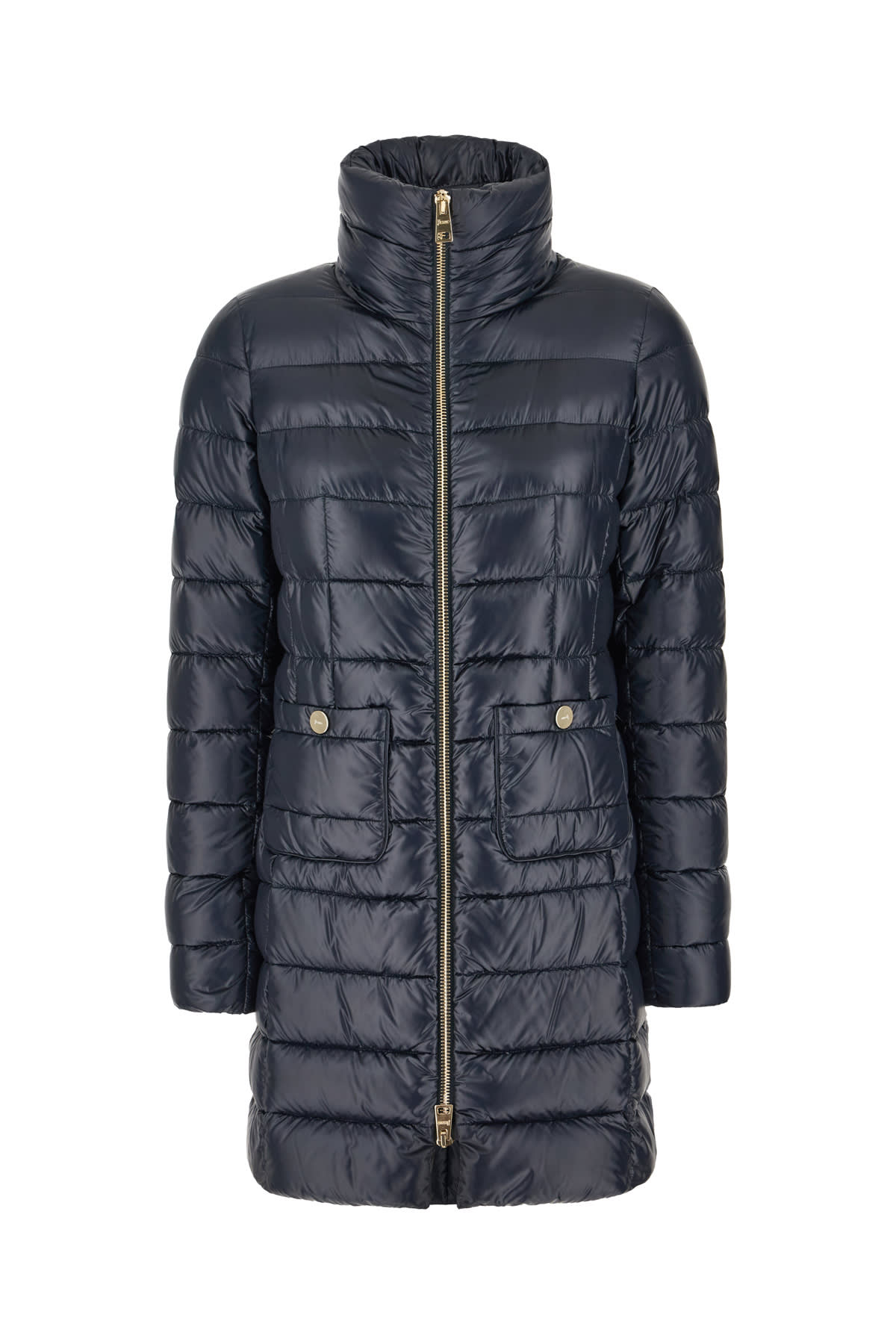 Shop Herno Navy Blue Nylon Maria Down Jacket