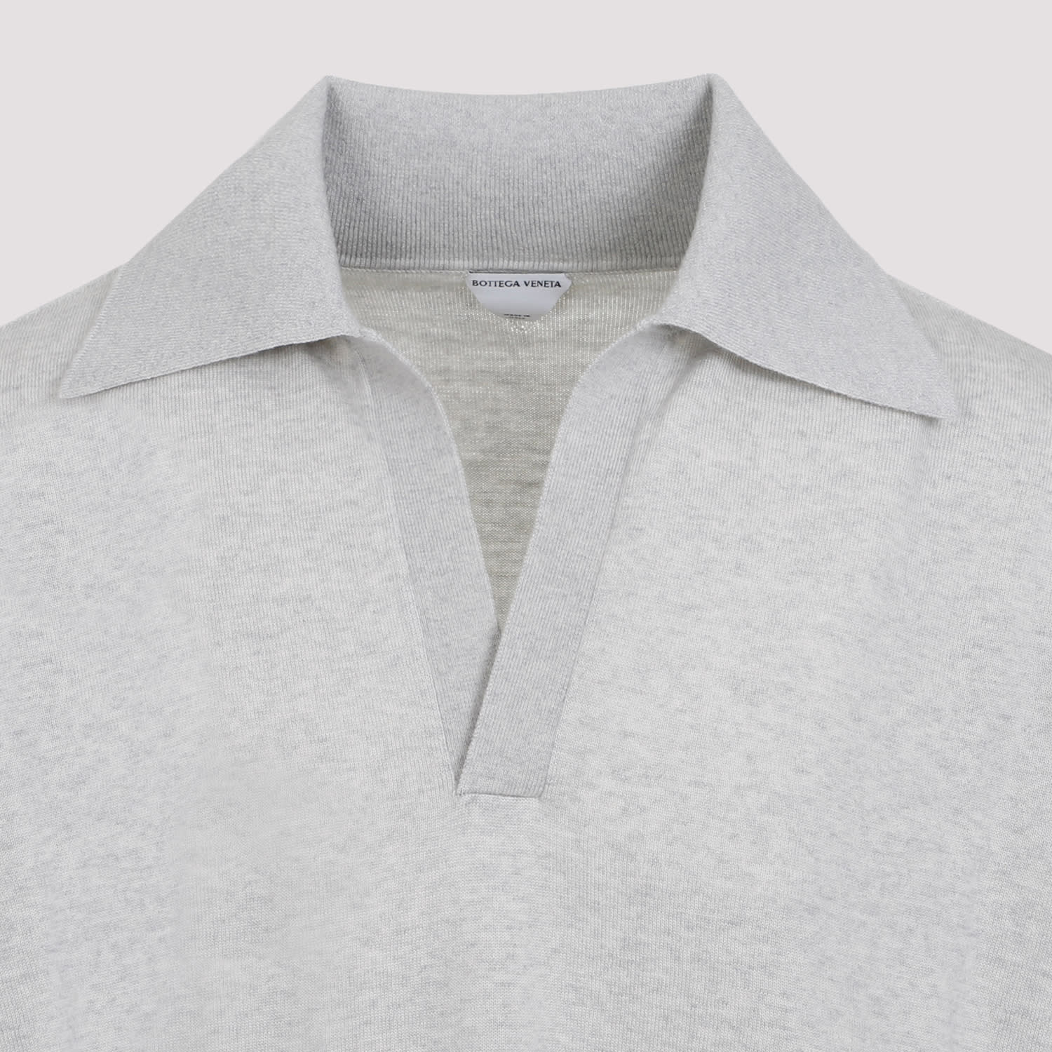 Shop Bottega Veneta Classic Wool Polo Neck In Light Grey Melange