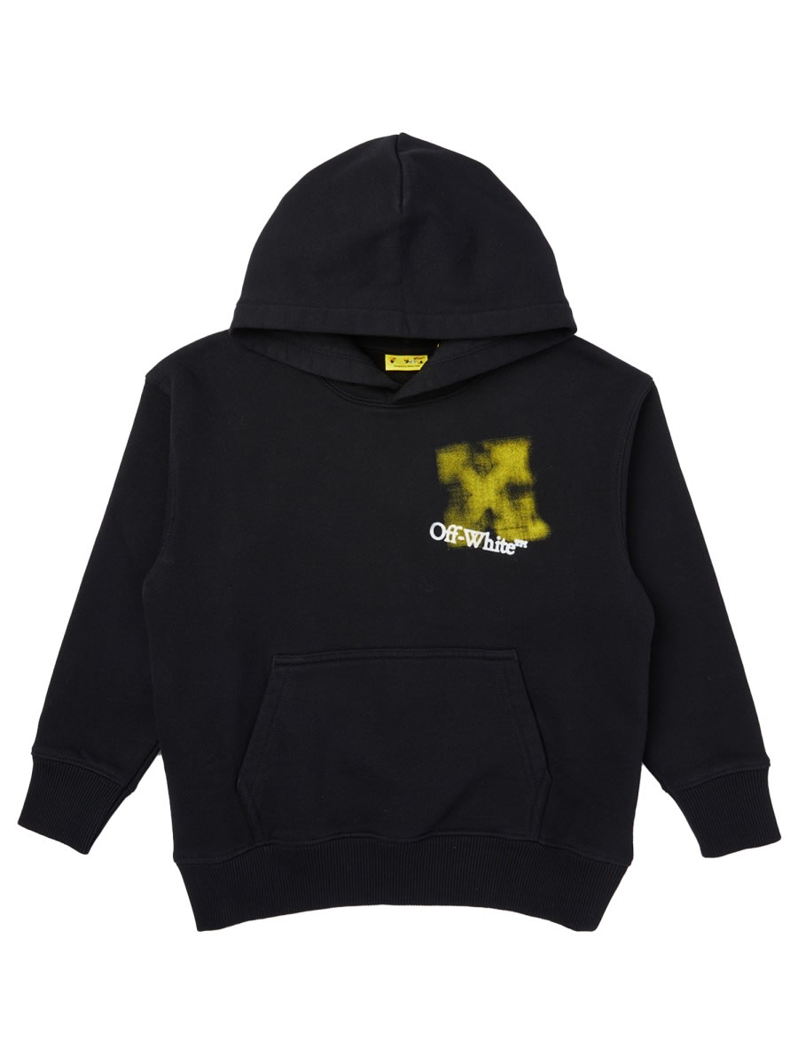 Off-white Sweatshirt With Arrow Spray Logo In Black