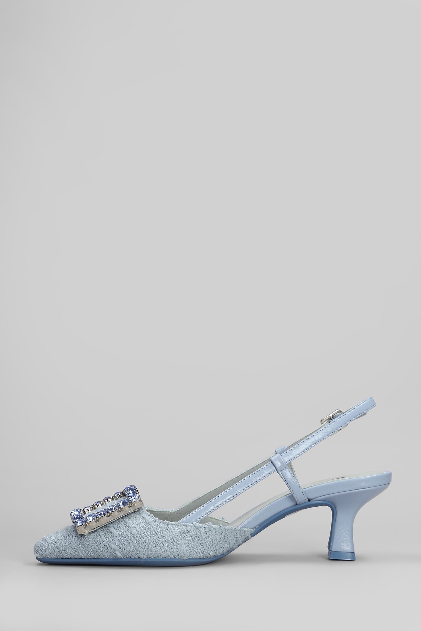 Roberto Festa Stefi Pumps In Cyan Fabric In Cyan
