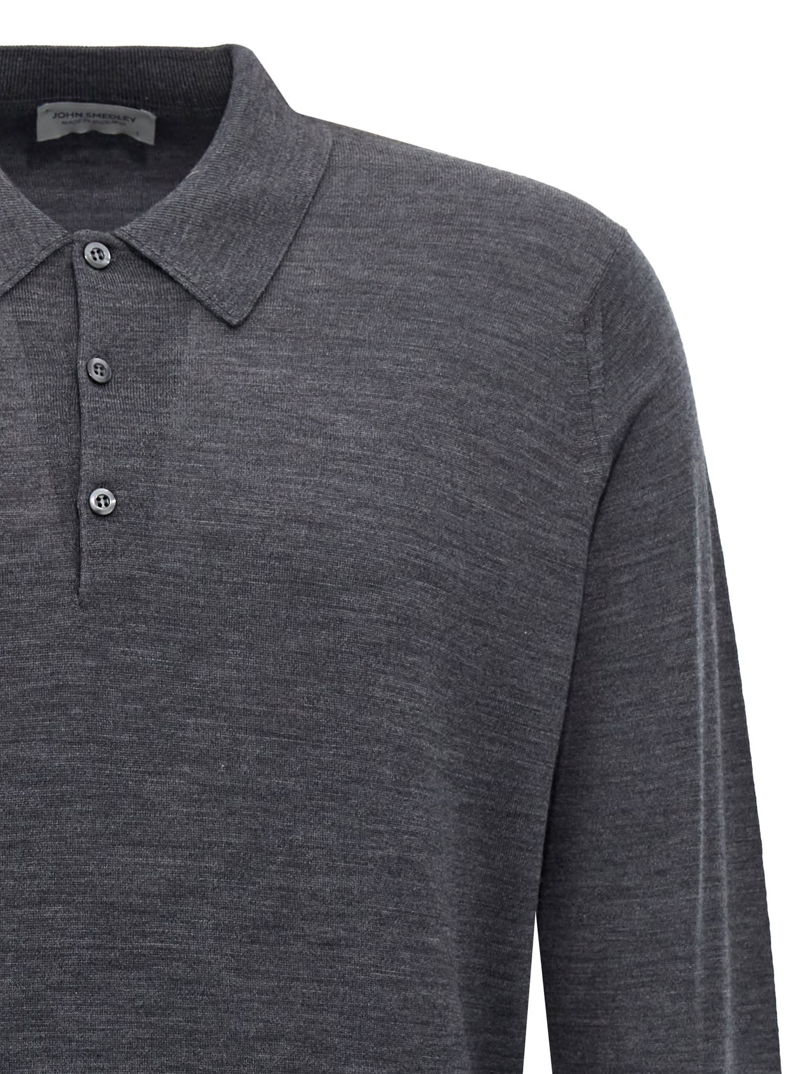 Shop John Smedley Dorset Polo Shirt In Gray