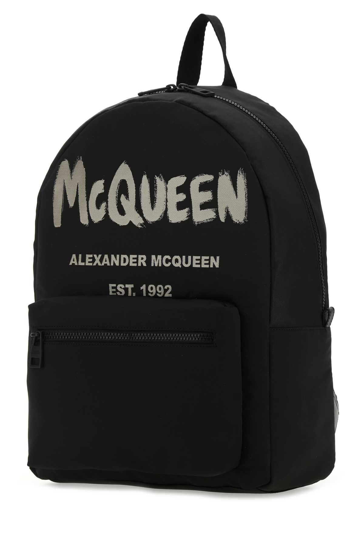 Shop Alexander Mcqueen Black Canvas Metropolitan Backpack In 1073