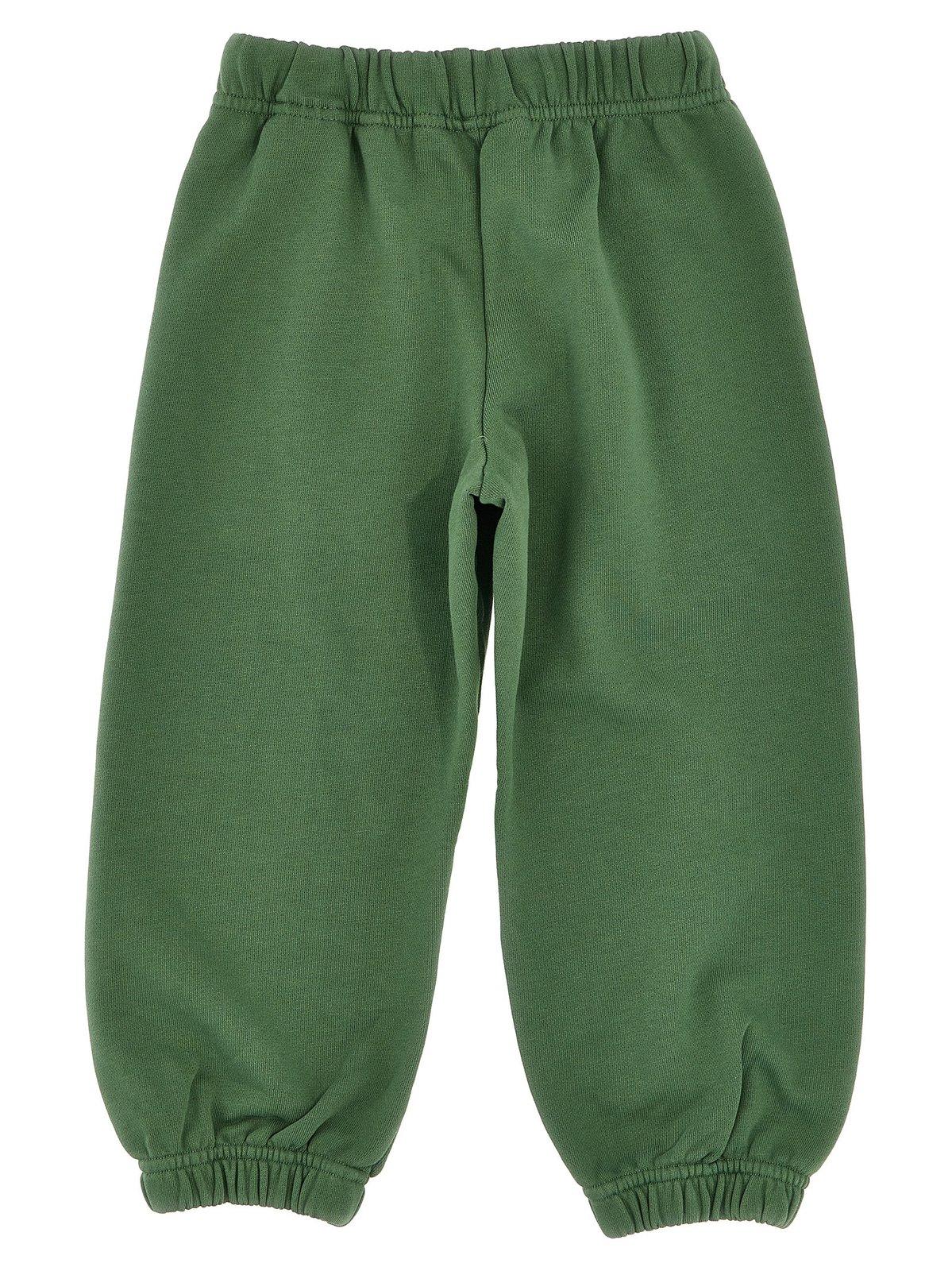 Shop Palm Angels Logo-printed Tapered Leg Track Pants In Green