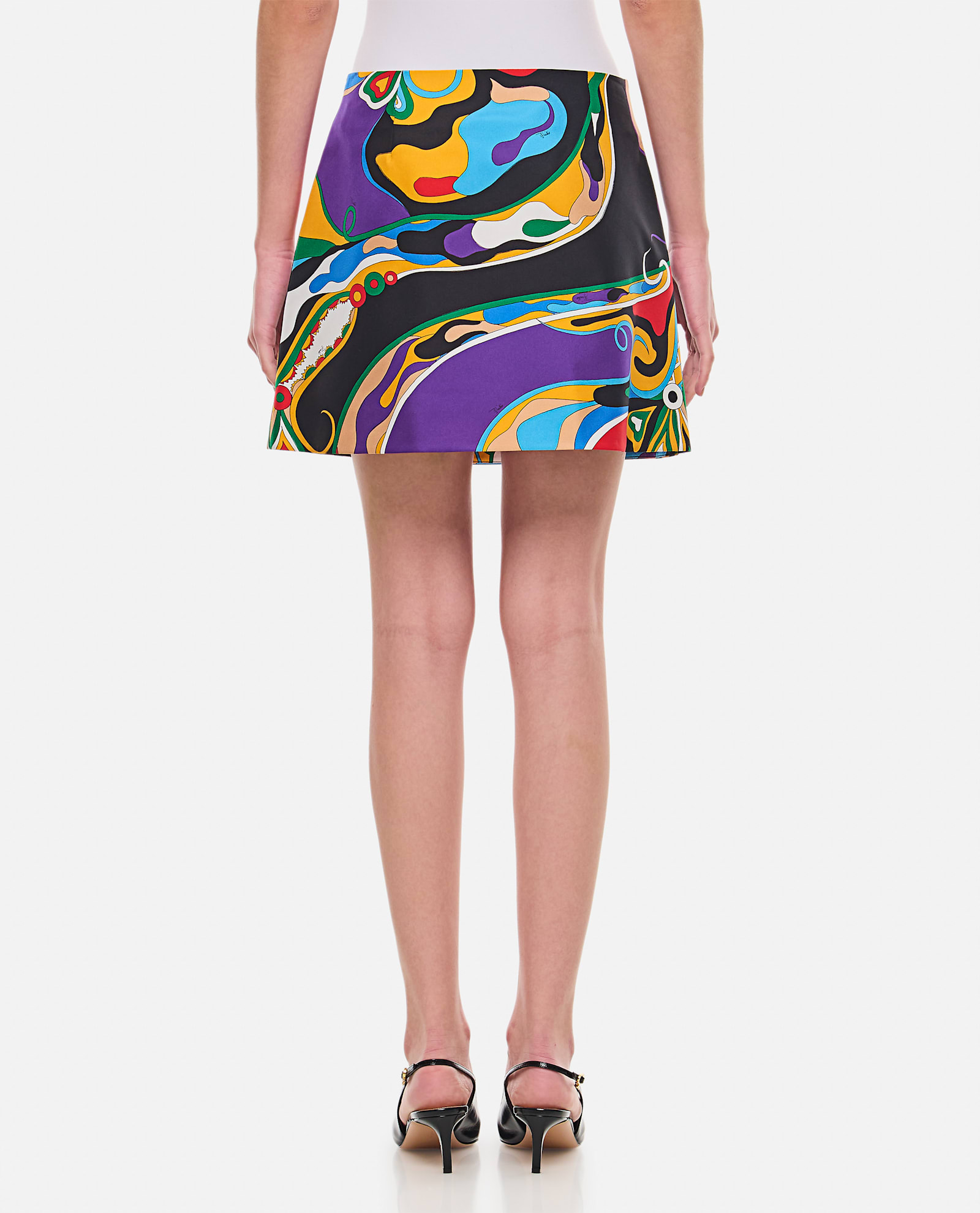 Shop Pucci Silk Twill Skirt In Multicolour