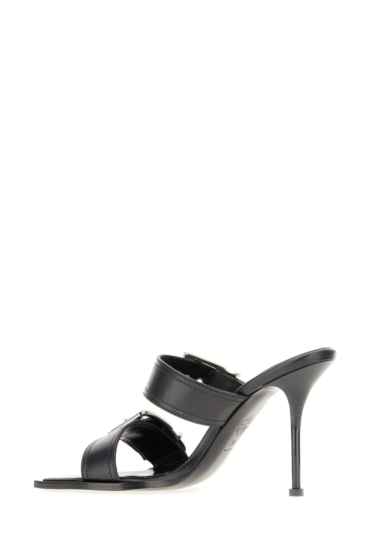 Shop Alexander Mcqueen Black Leather Sandals In 1081