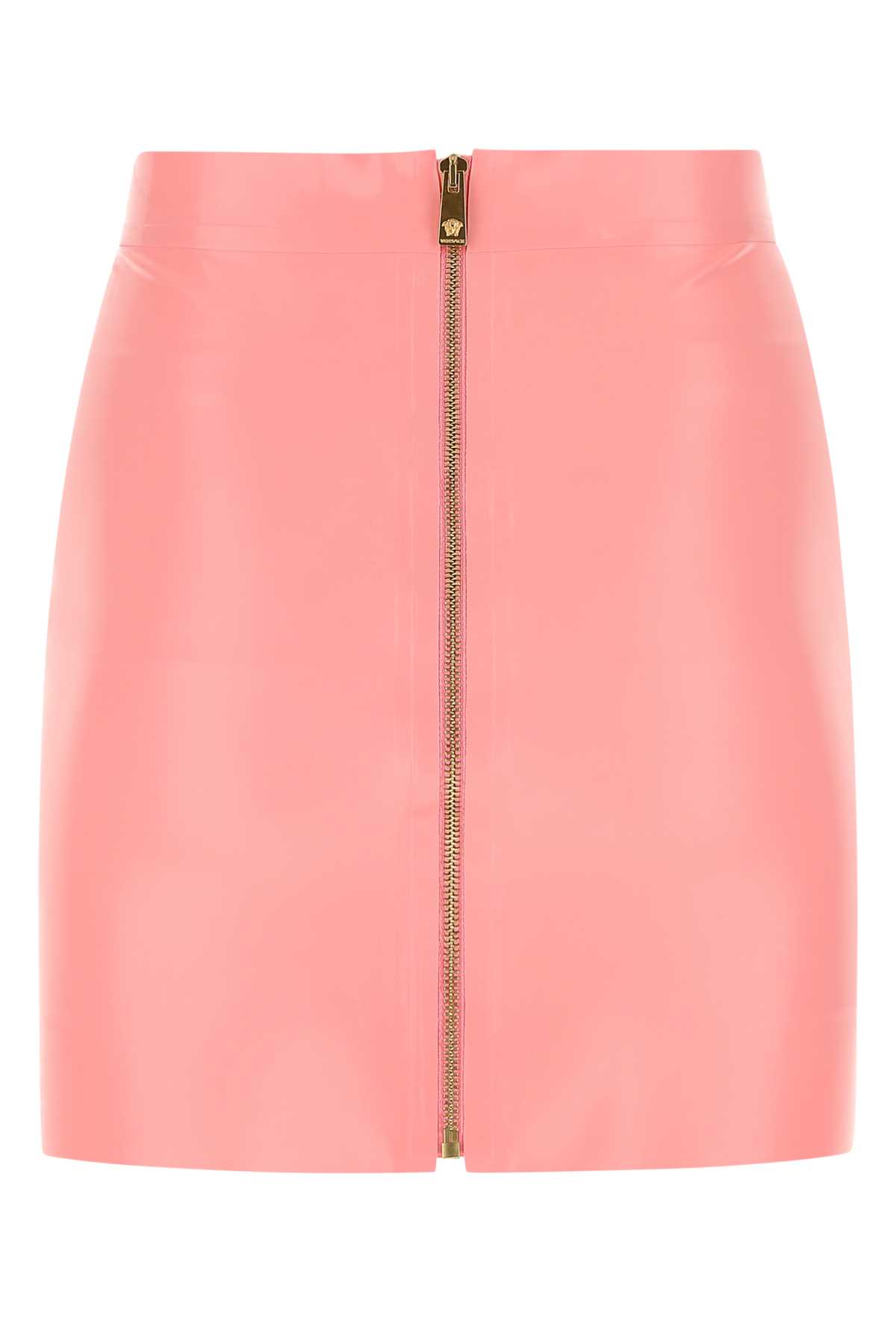 Versace Pink Latex Mini Skirt In 1pd50