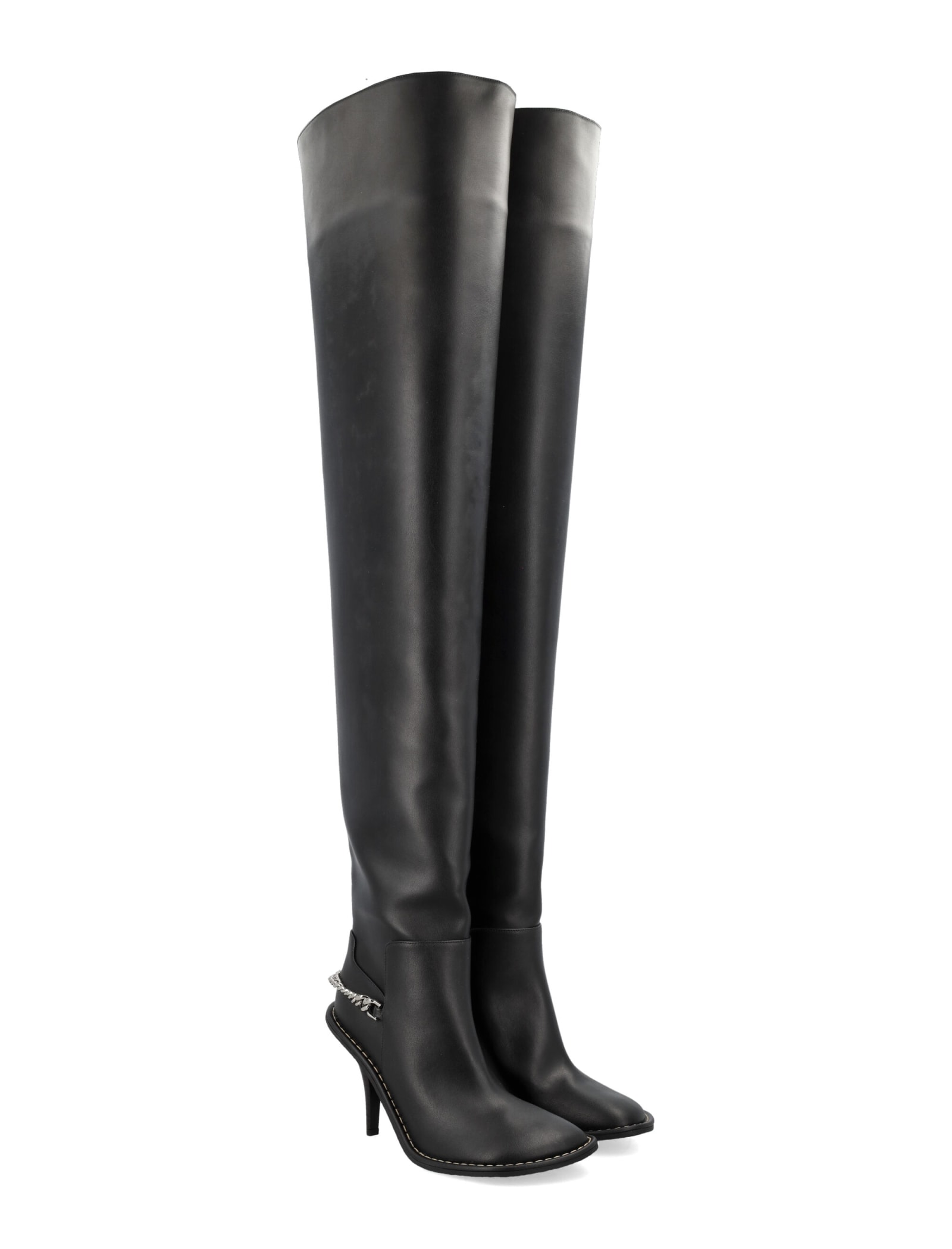 Shop Stella Mccartney Ryder Above-the-knee Stiletto Boots In Black