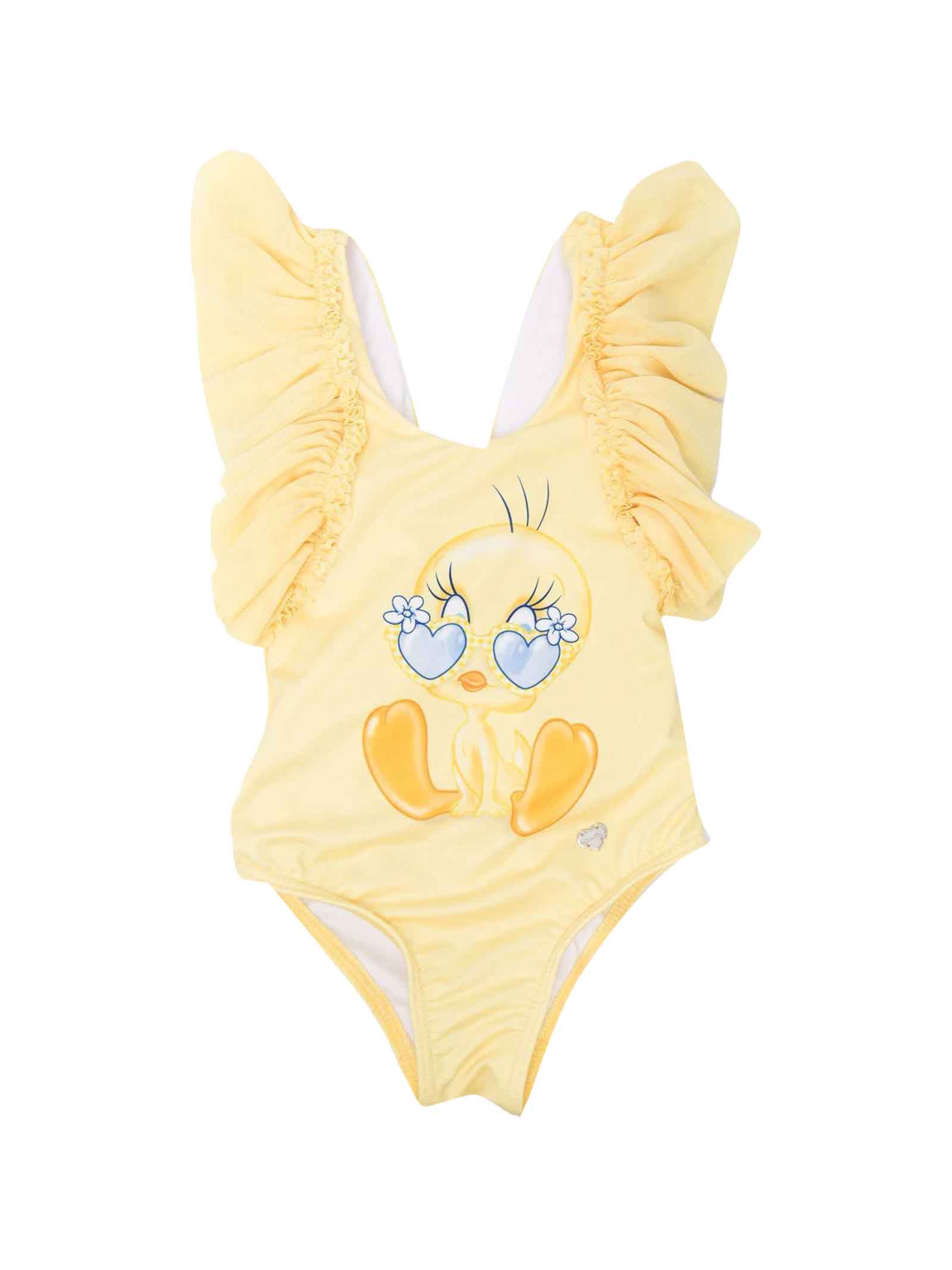 Monnalisa Yellow One-piece Swimsuit Baby Girl