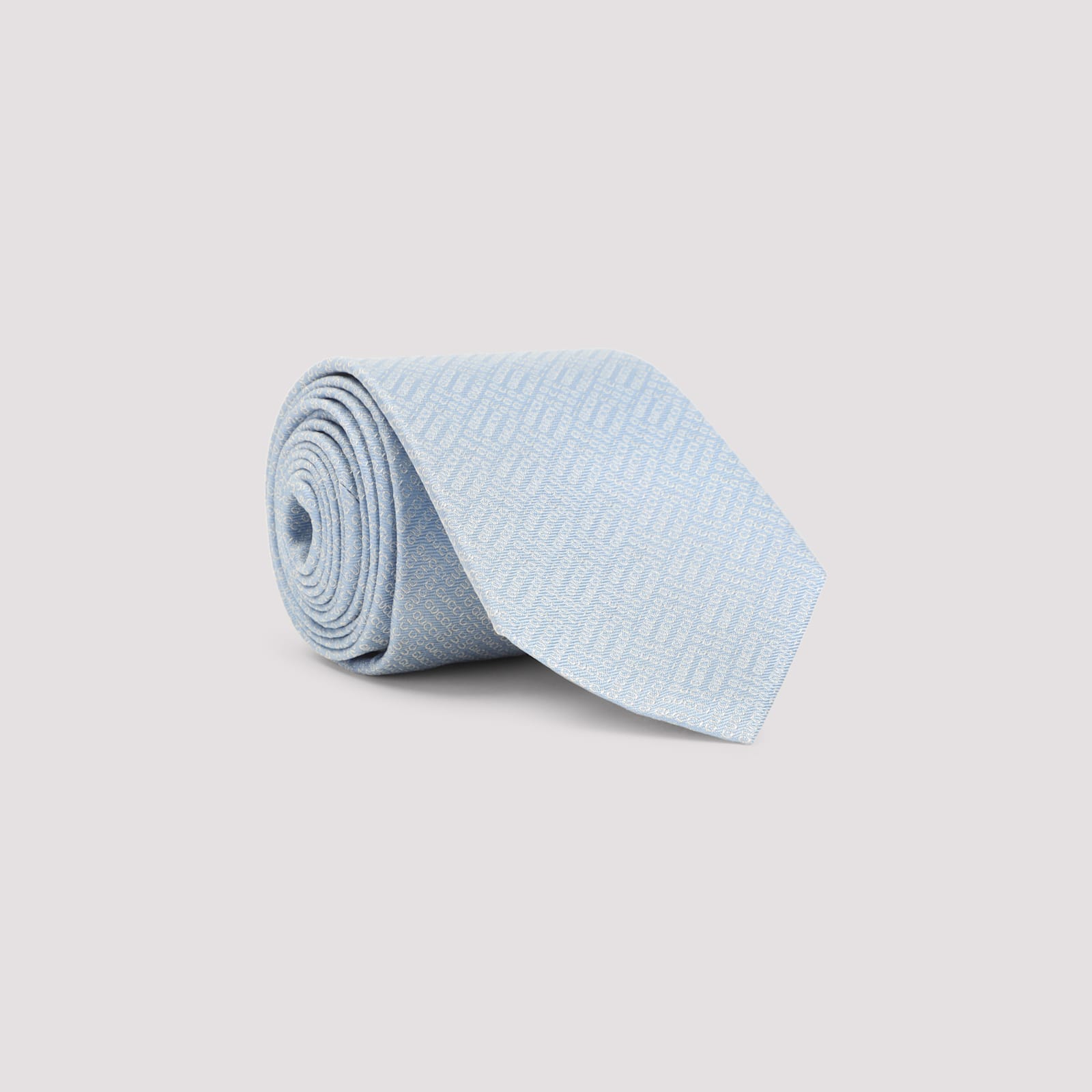 Gucci Adjustable Patterned Silk Tie With Smooth Texture In Blue