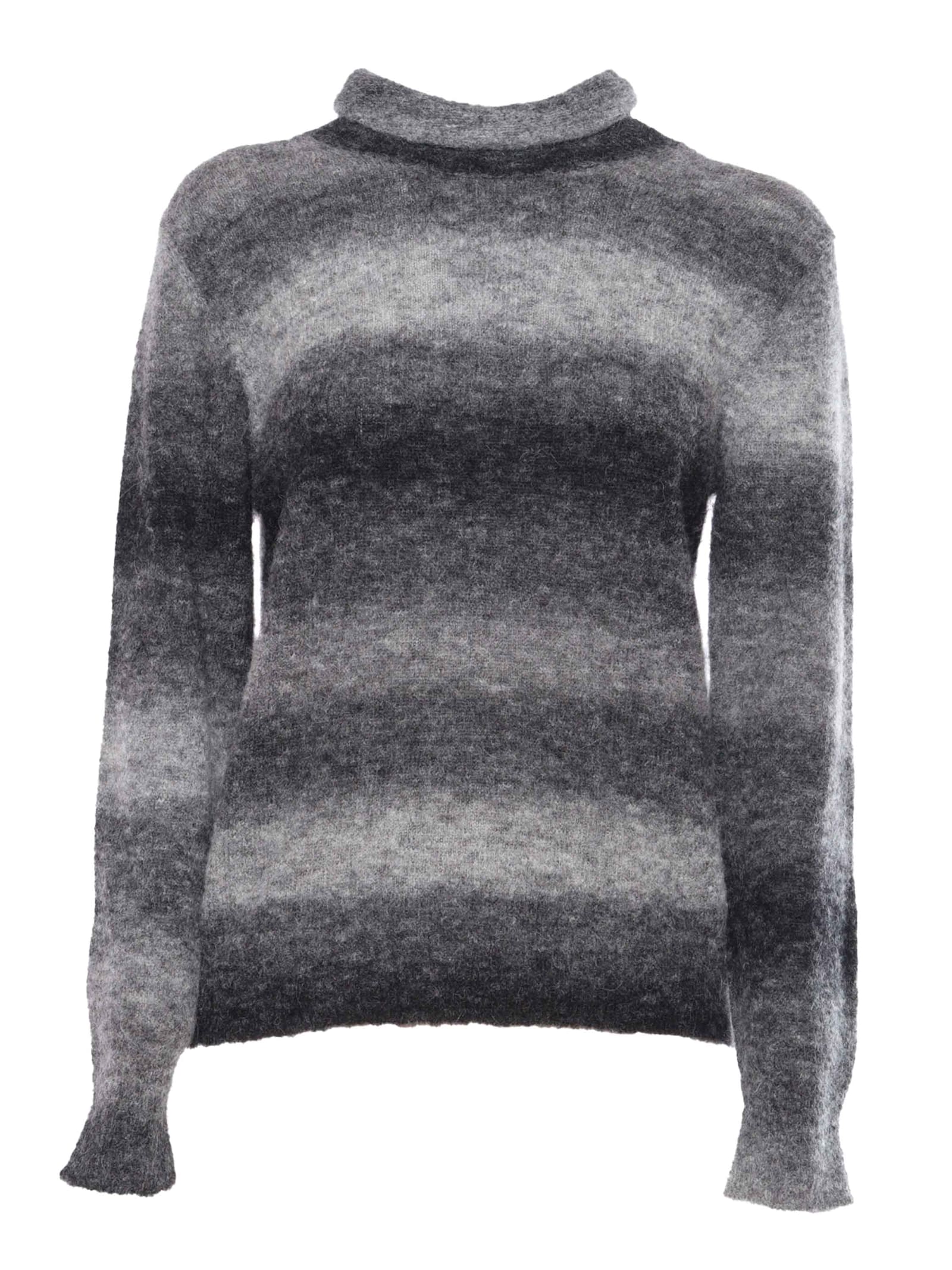 Shop Kangra Printed Effect Turtleneck Sweater In Black