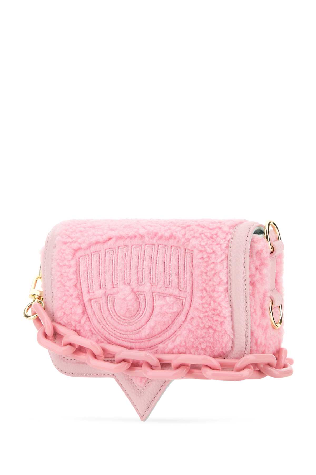Shop Chiara Ferragni Pink Teddy Small Eyelike Crossbody Bag In Fairytale