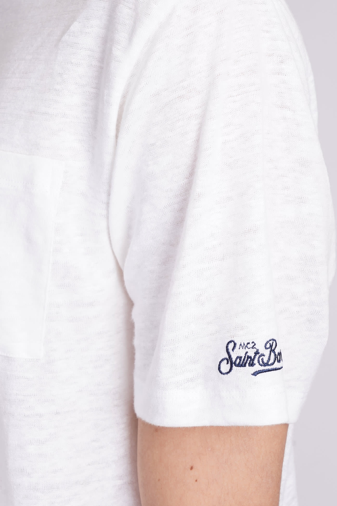 Shop Mc2 Saint Barth Ecstasea T-shirt In White Linen