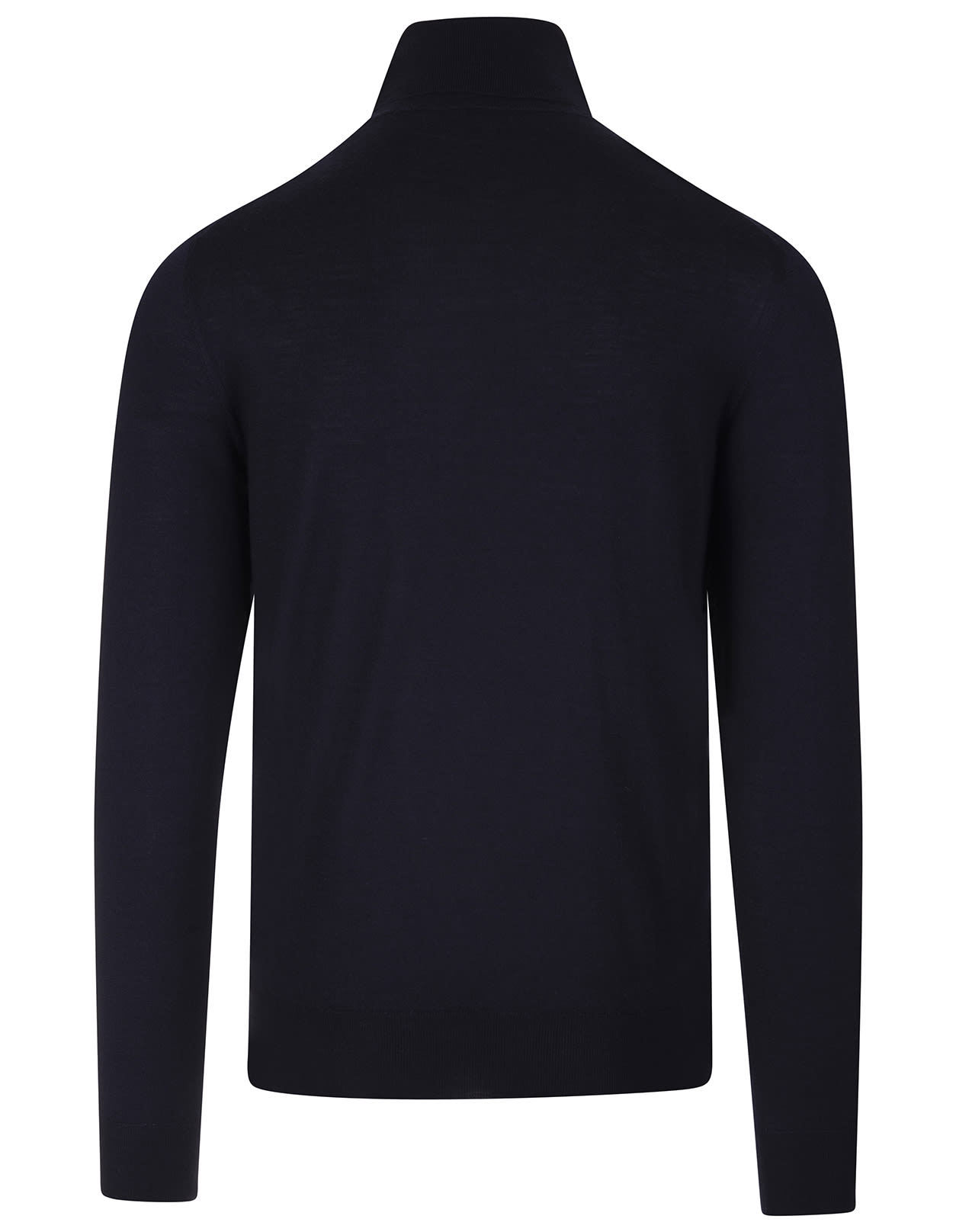 Shop Fedeli Navy Blue Cashmere And Silk Turtleneck Pullover