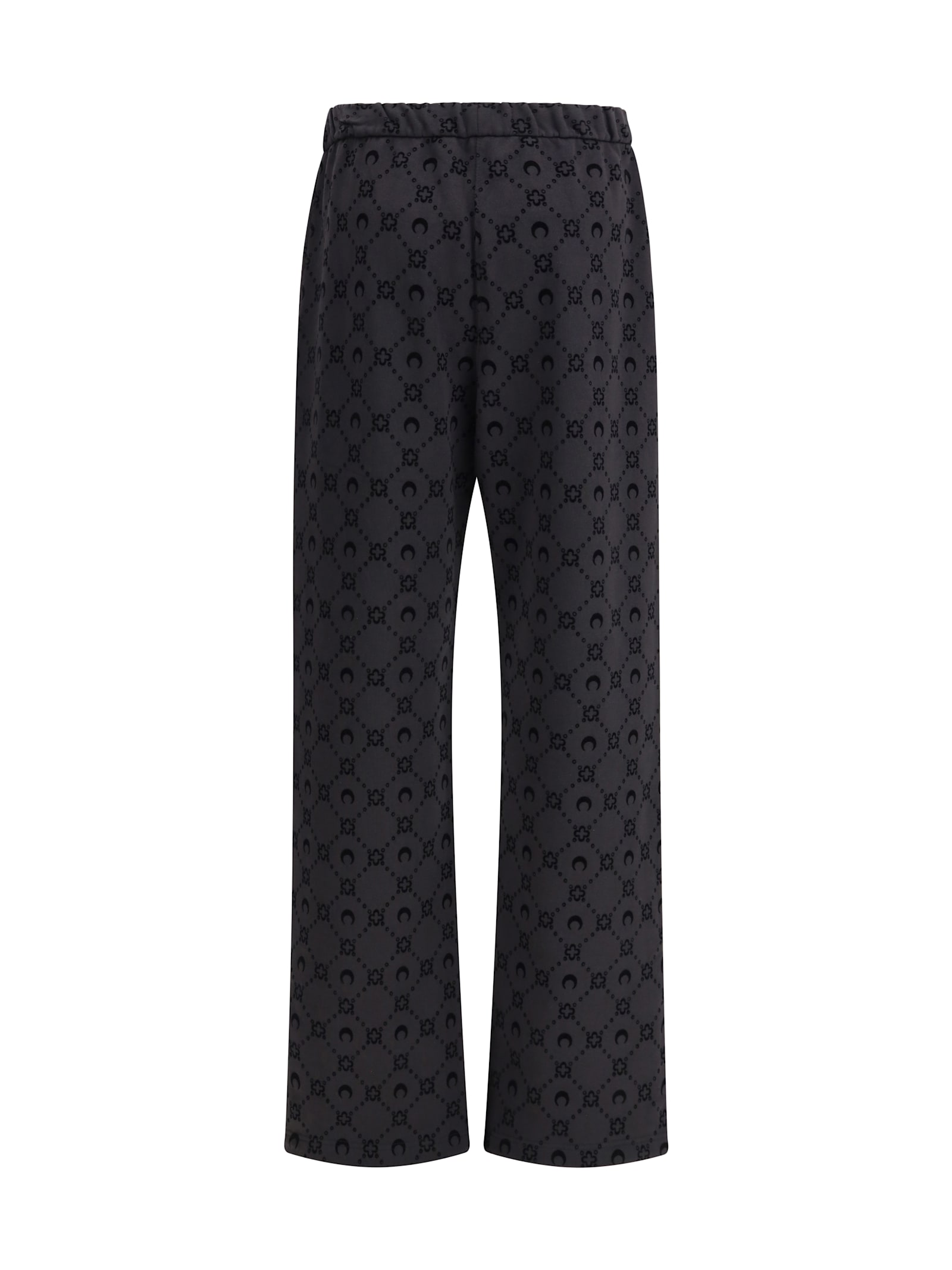 Marine Serre Moonogram Flocked Fleece Sweatpants In Black