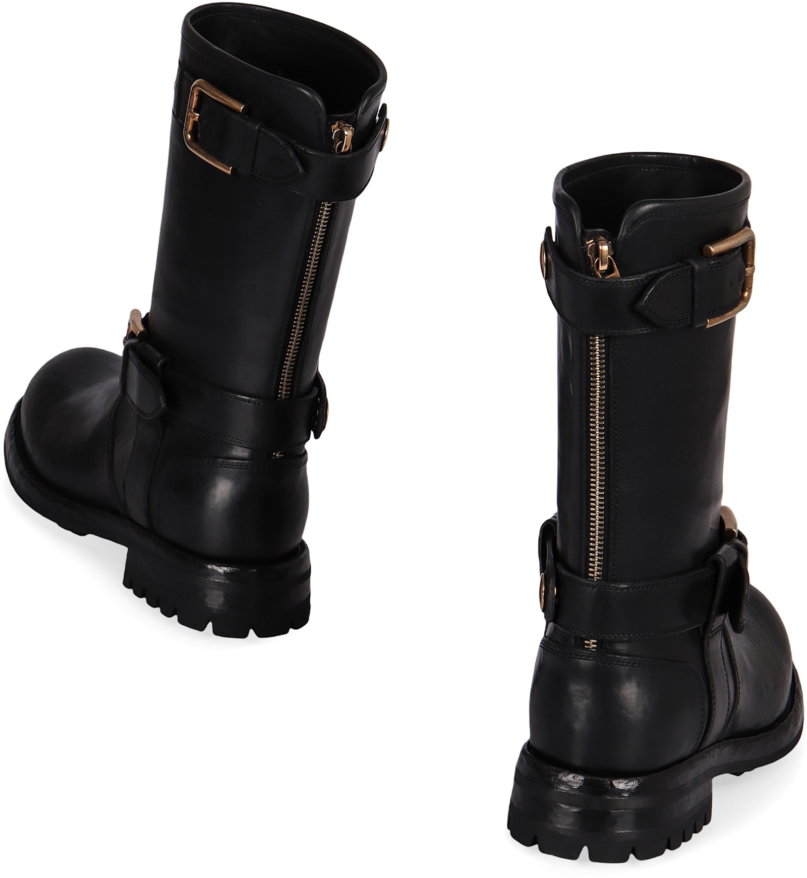 Dolce & Gabbana Knee-high Boots With Buckle Detail In Black