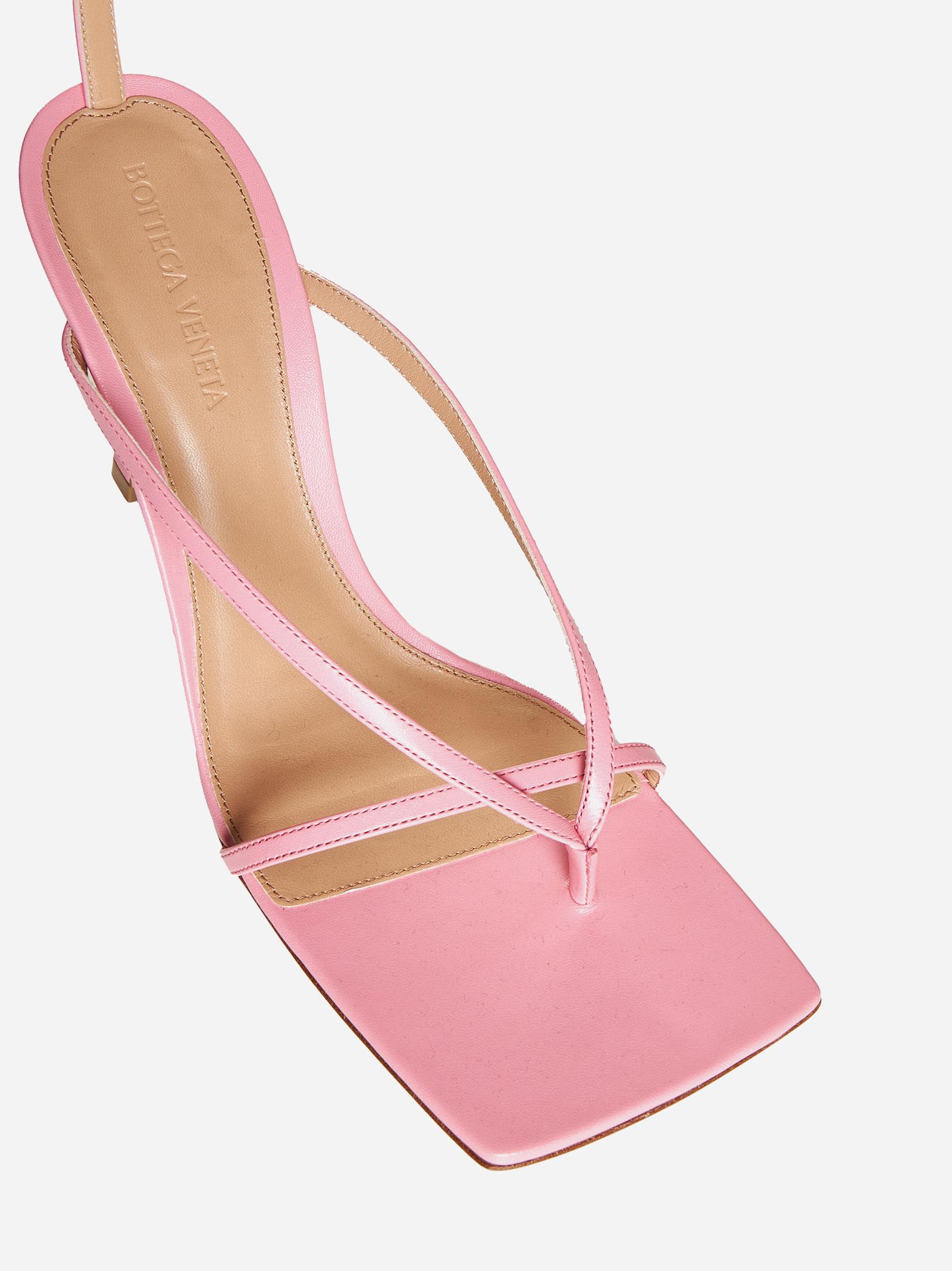 Shop Bottega Veneta Leather Toe-post Sandals In Pink