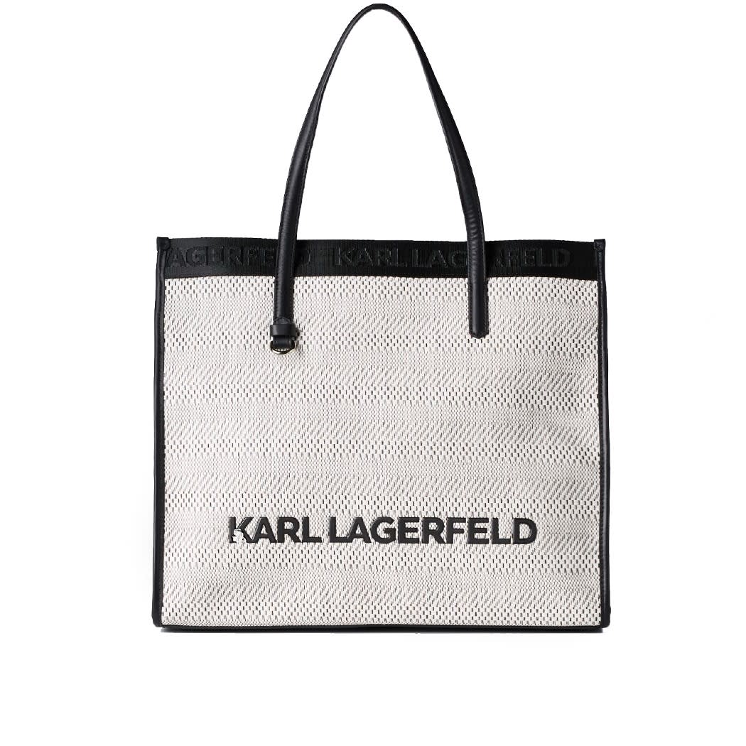 Karl Lagerfeld K/skuare White Black Shopping Bag