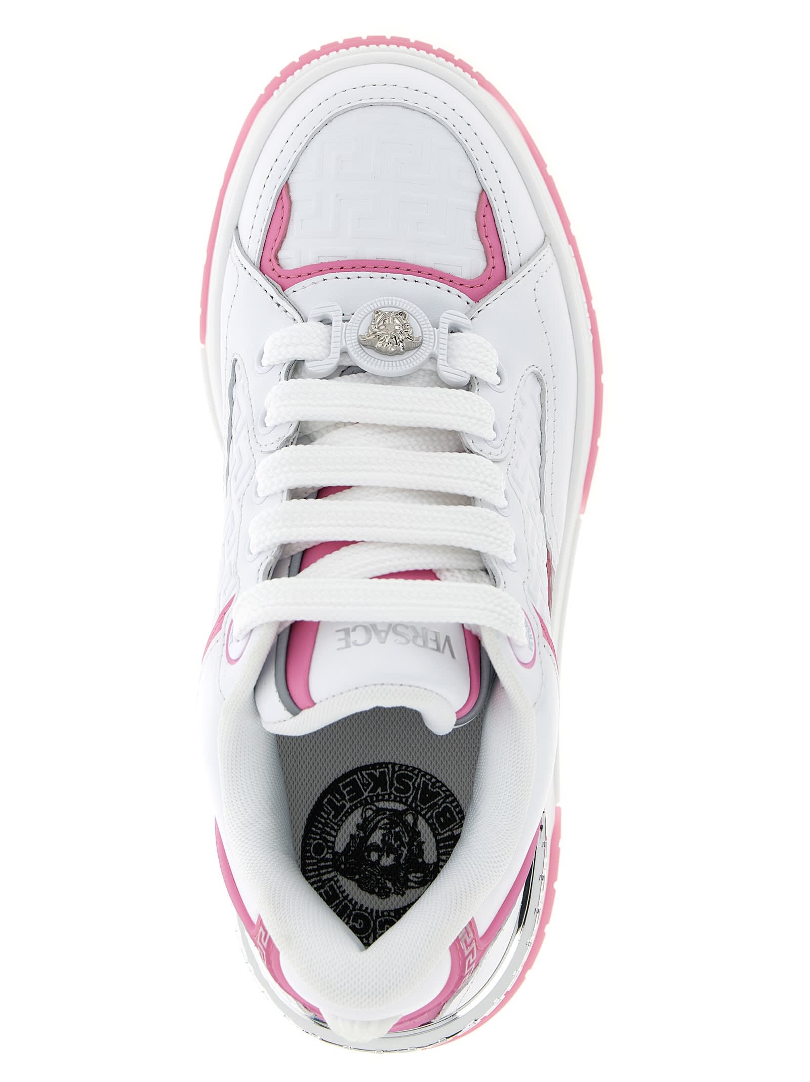 Versace Biggie Basket Sneakers In White
