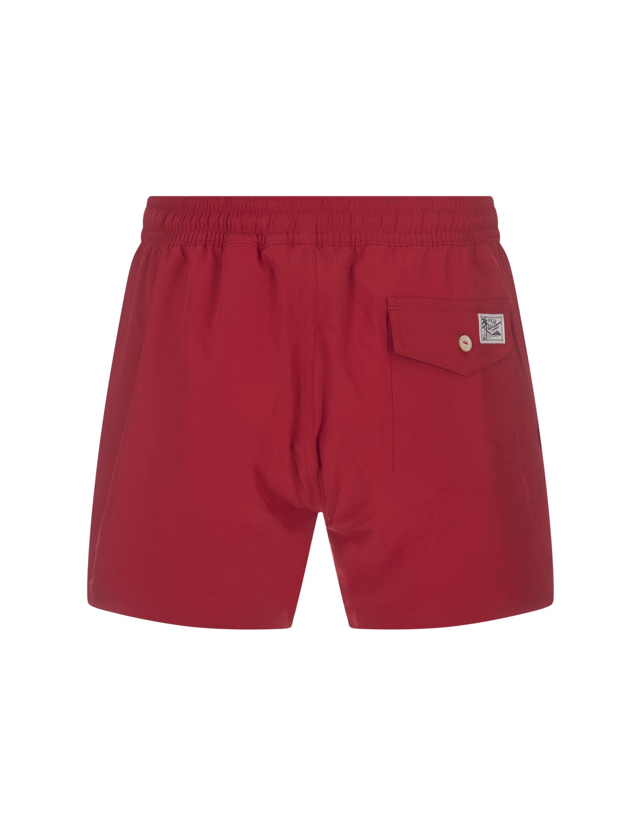 Shop Ralph Lauren Red Swim Shorts With Embroidered Pony