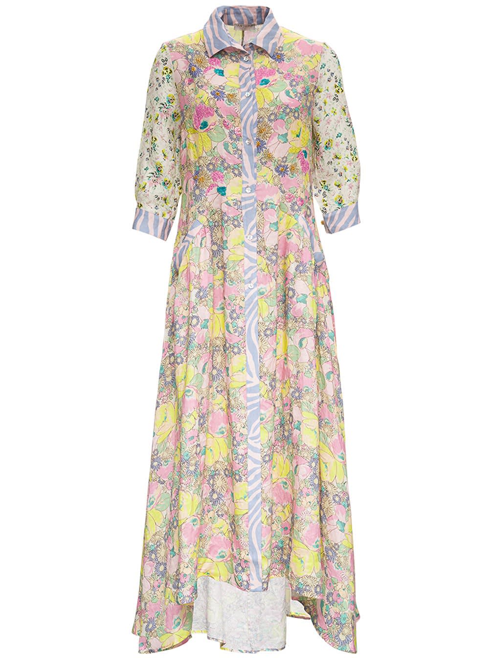 Anjuna Floral Linen Long Dress