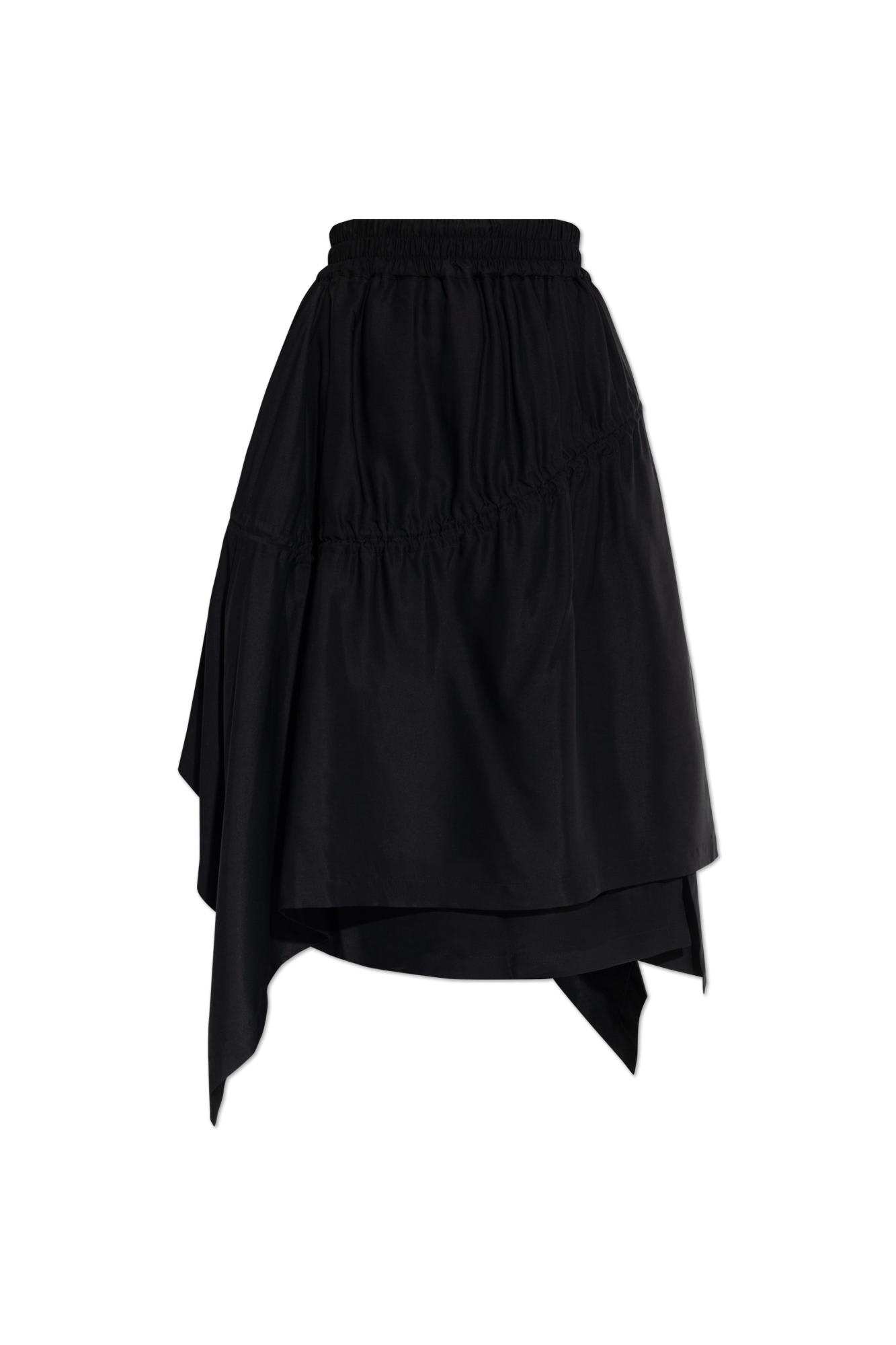 Y-3 Asymmetrical Midi Skirt In Twill In Black
