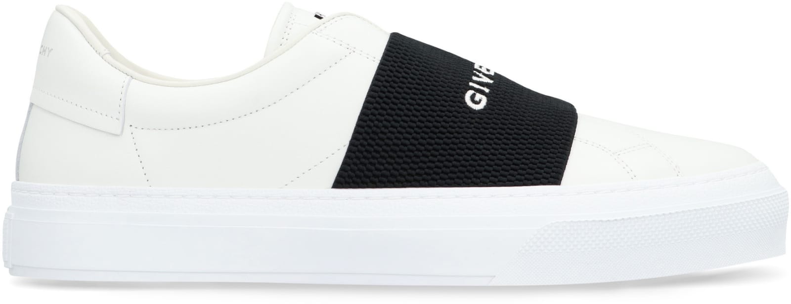 Shop Givenchy City Sport Leather Slip-on Sneakers In White