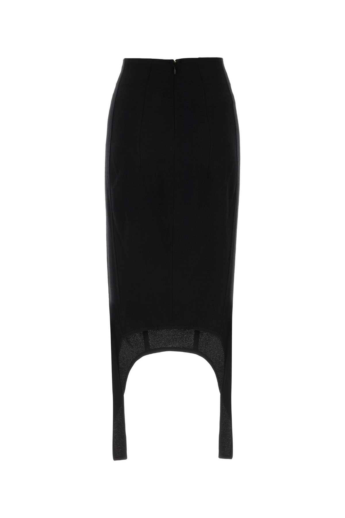 Shop Patou Black Viscose Blend Skirt In 902b