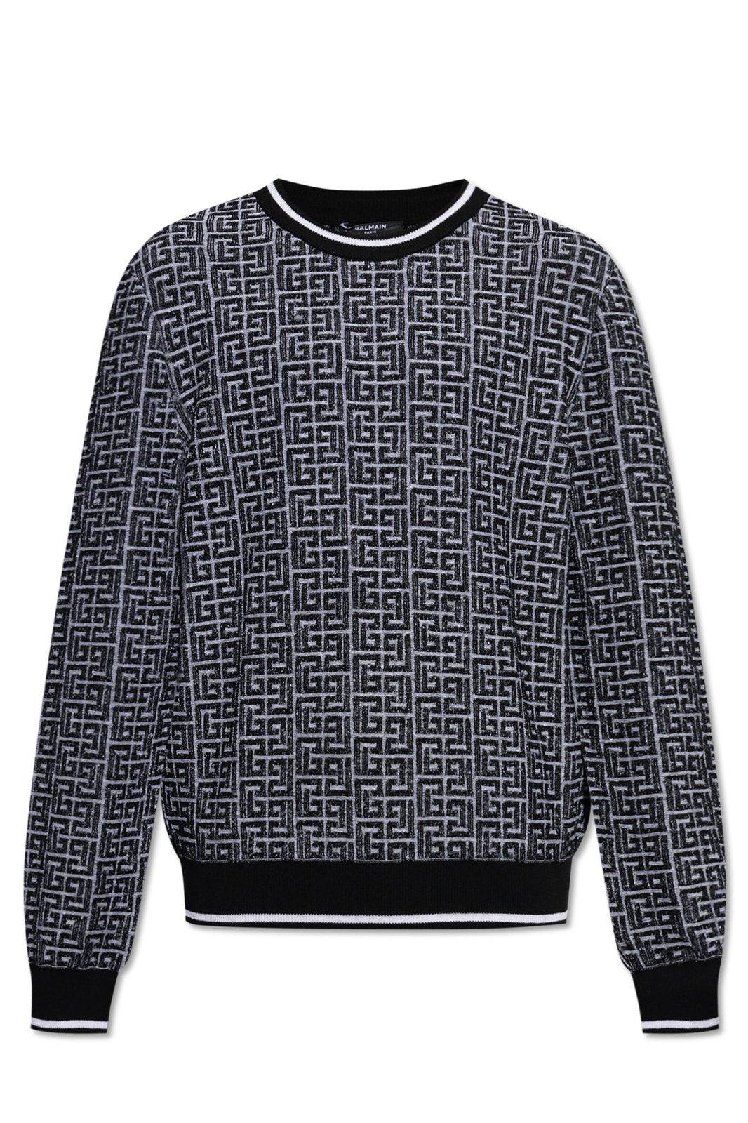 Monogrammed Jacquard Knit Sweater