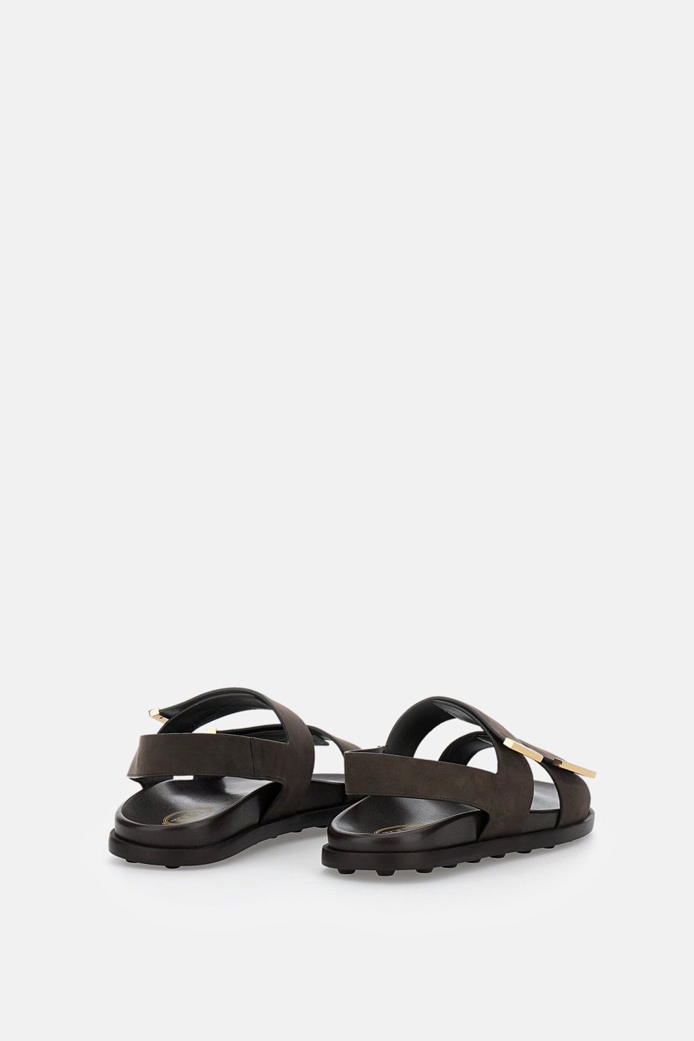 Tod's Leather Slingback Sandals Open Toe Design In Brown
