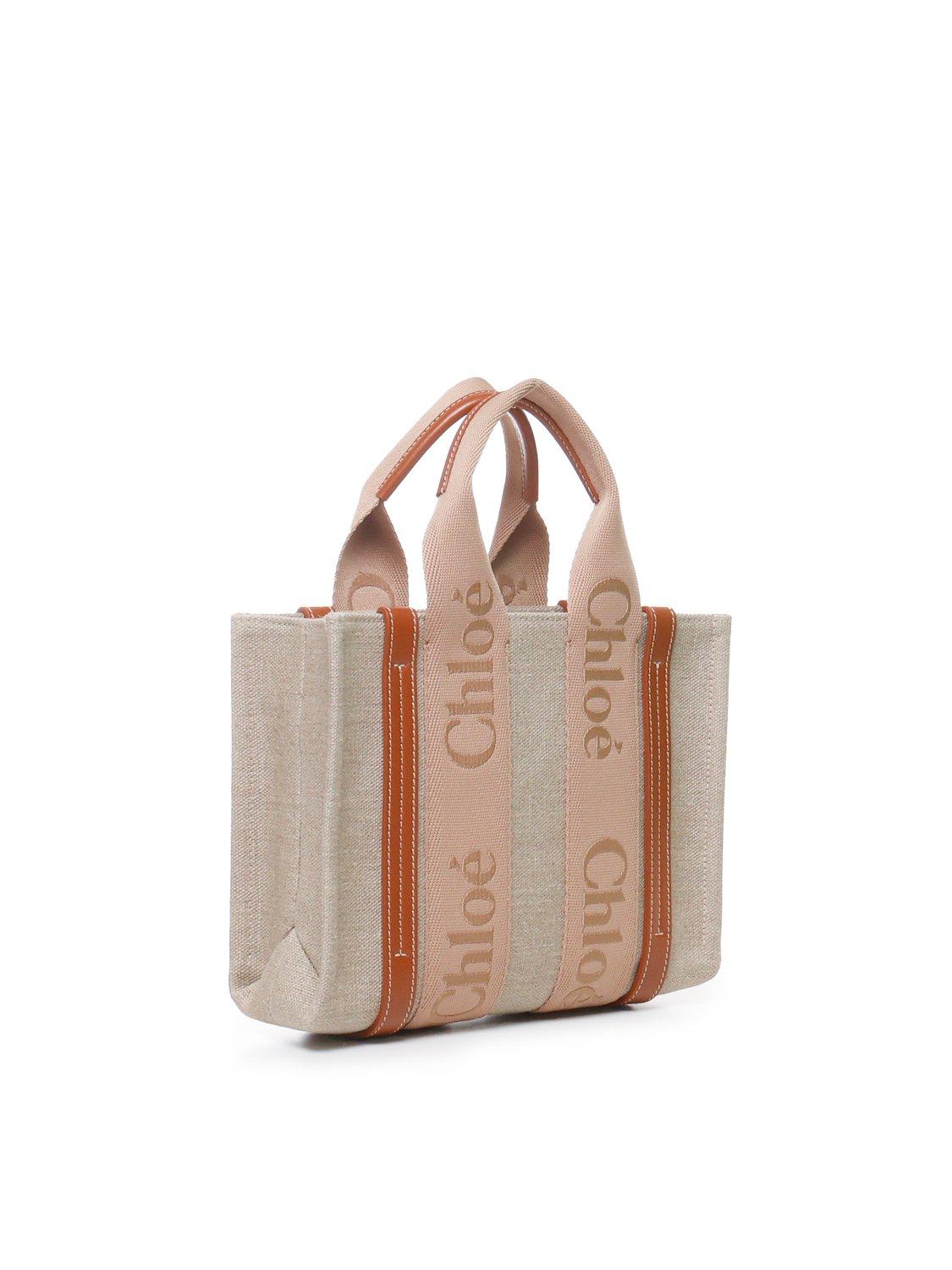 Shop Chloé Woody Small Tote Bag In Soft Tan