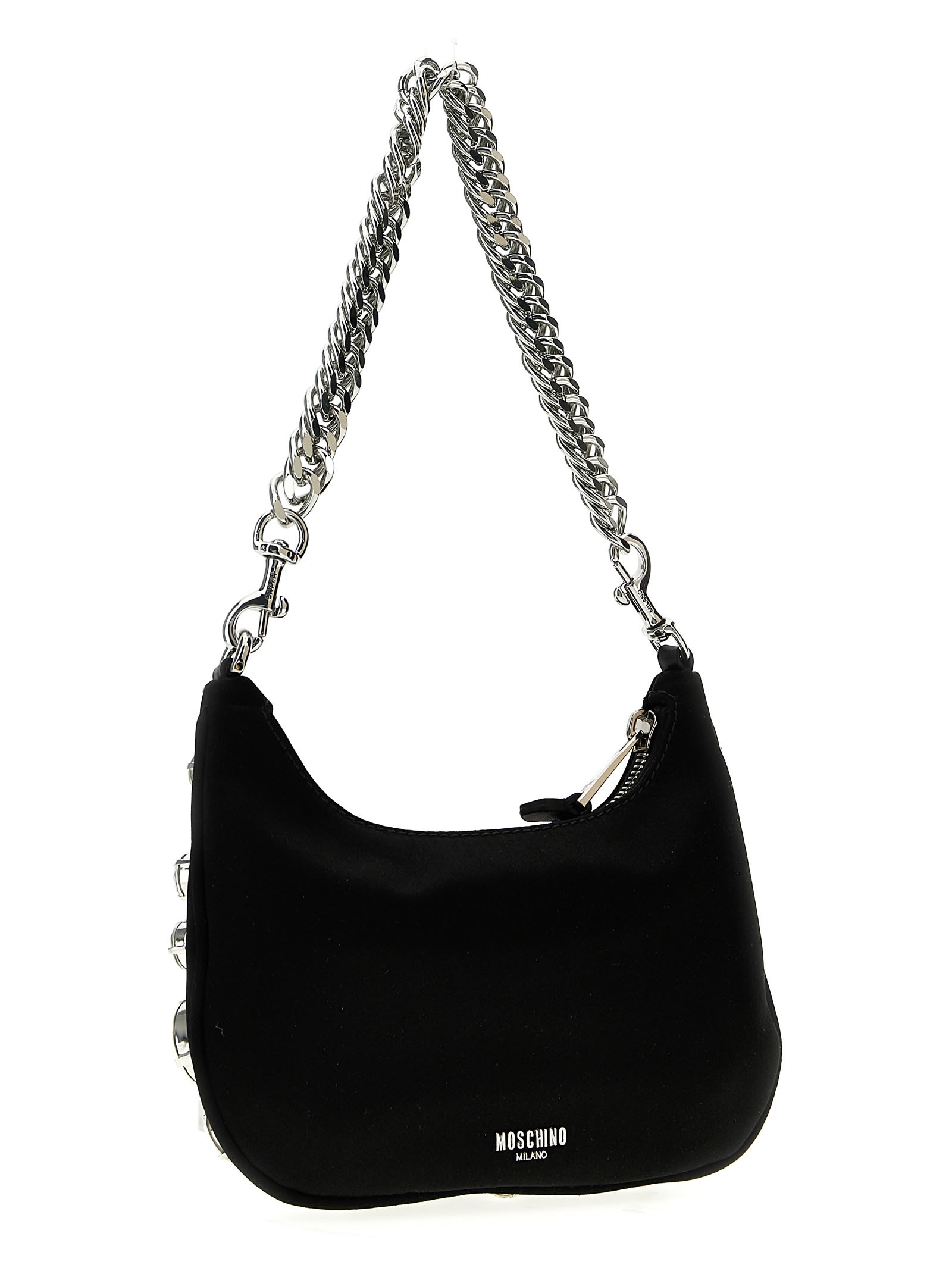 Shop Moschino Jewel Stones Handbag In Black