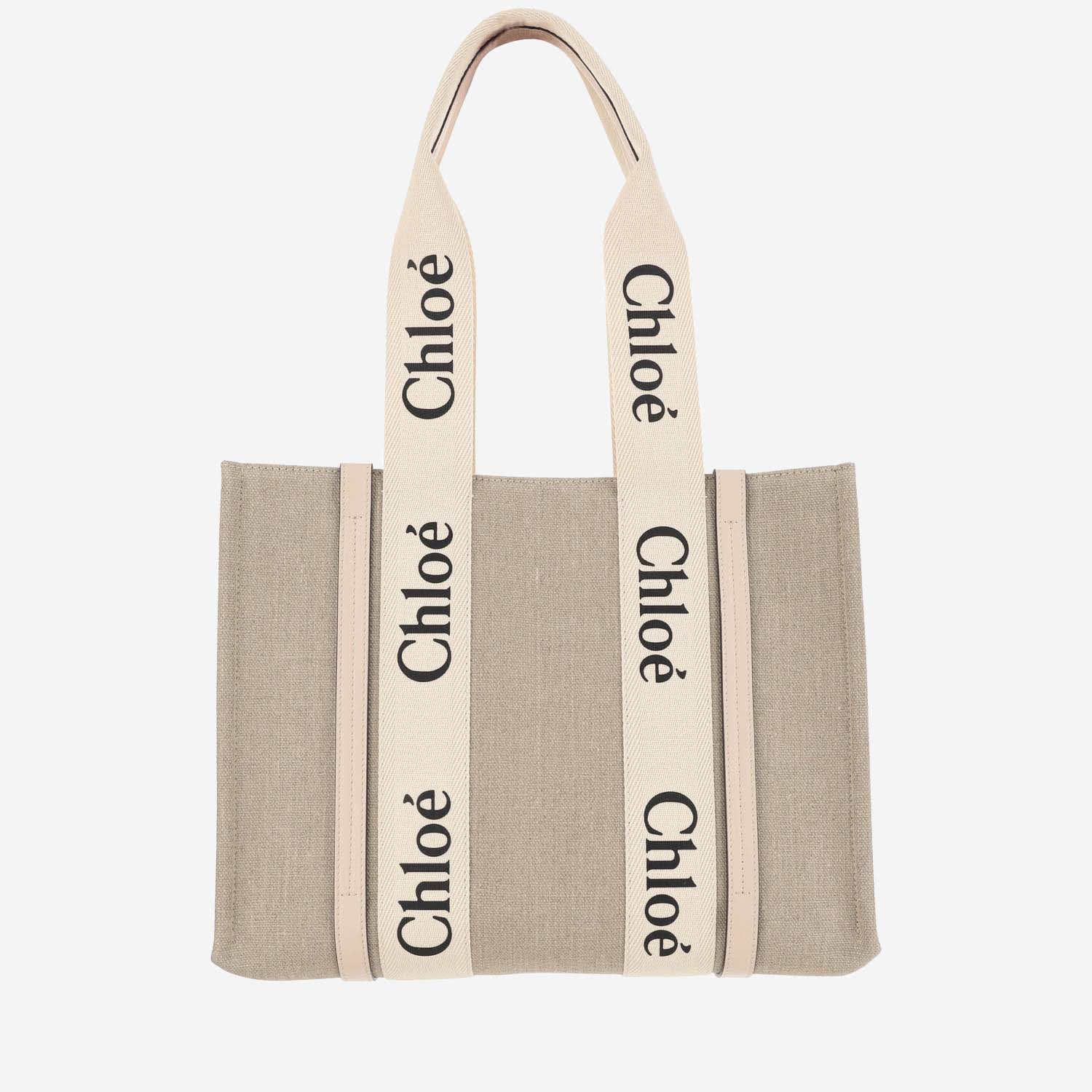 Shop Chloé Woody Medium Tote Bag In Beige